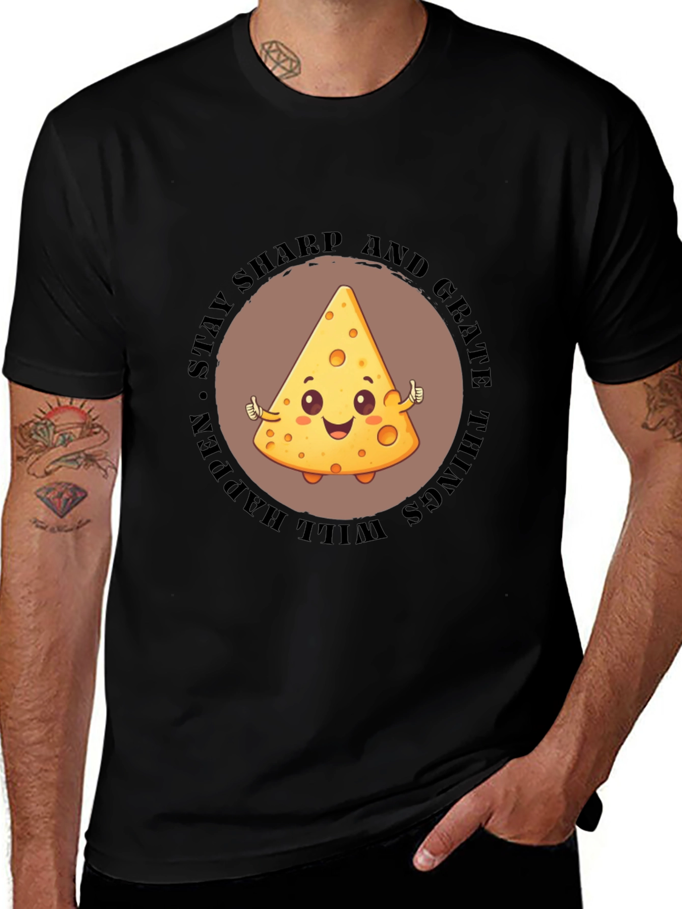 Stay Sharp Cheese Graphic T-Shirt