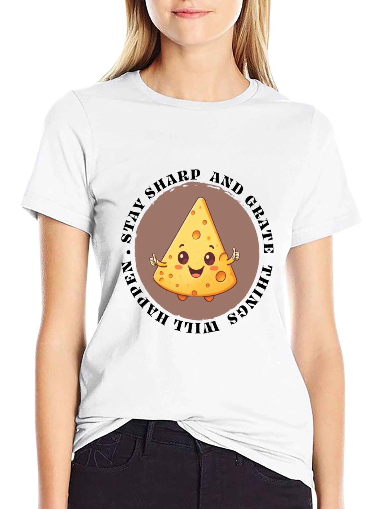 Stay Sharp Cheese Graphic T-Shirt