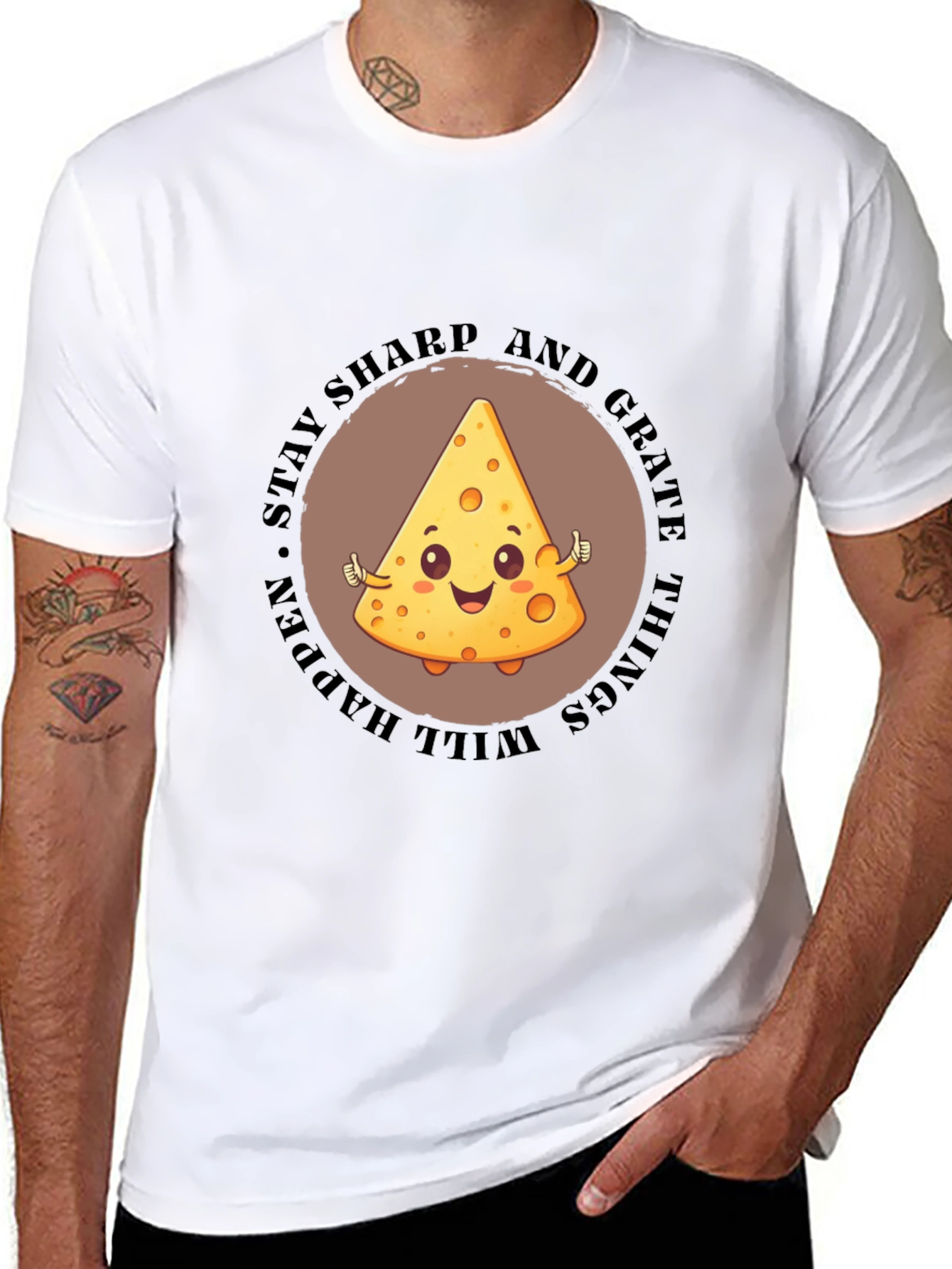 Stay Sharp Cheese Graphic T-Shirt