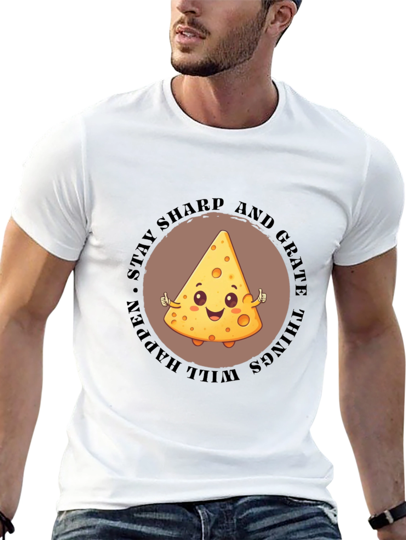 Stay Sharp Cheese Graphic T-Shirt