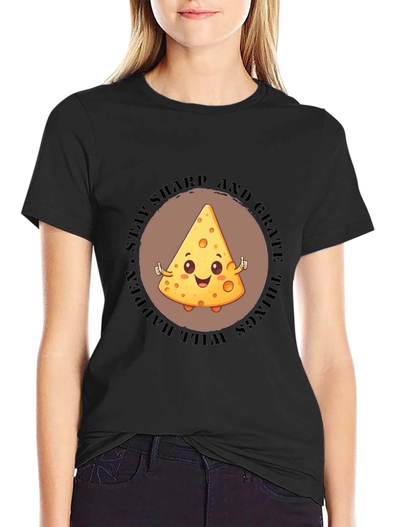 Stay Sharp Cheese Graphic T-Shirt