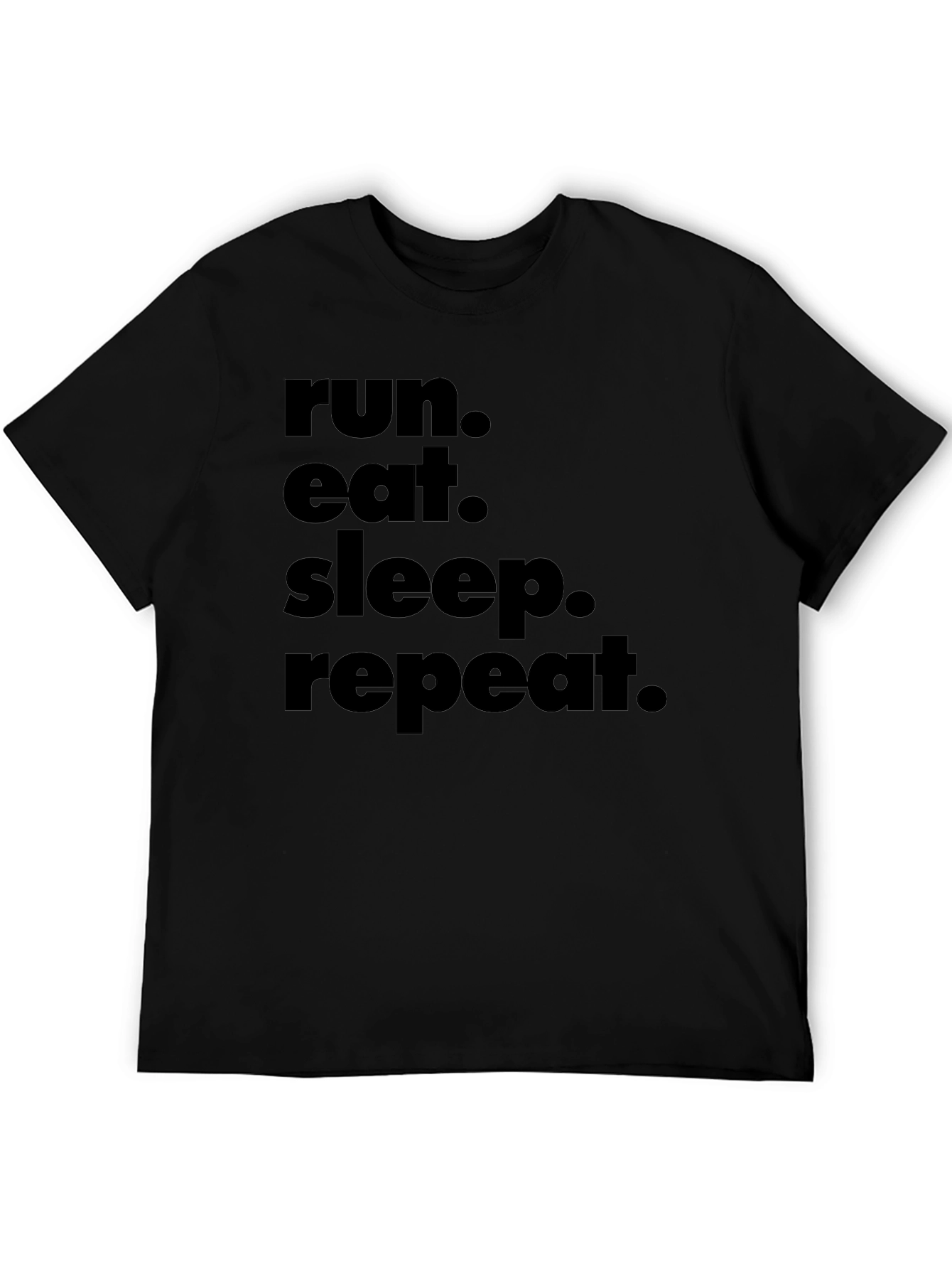Run Eat Sleep Repeat Graphic Tee - Black