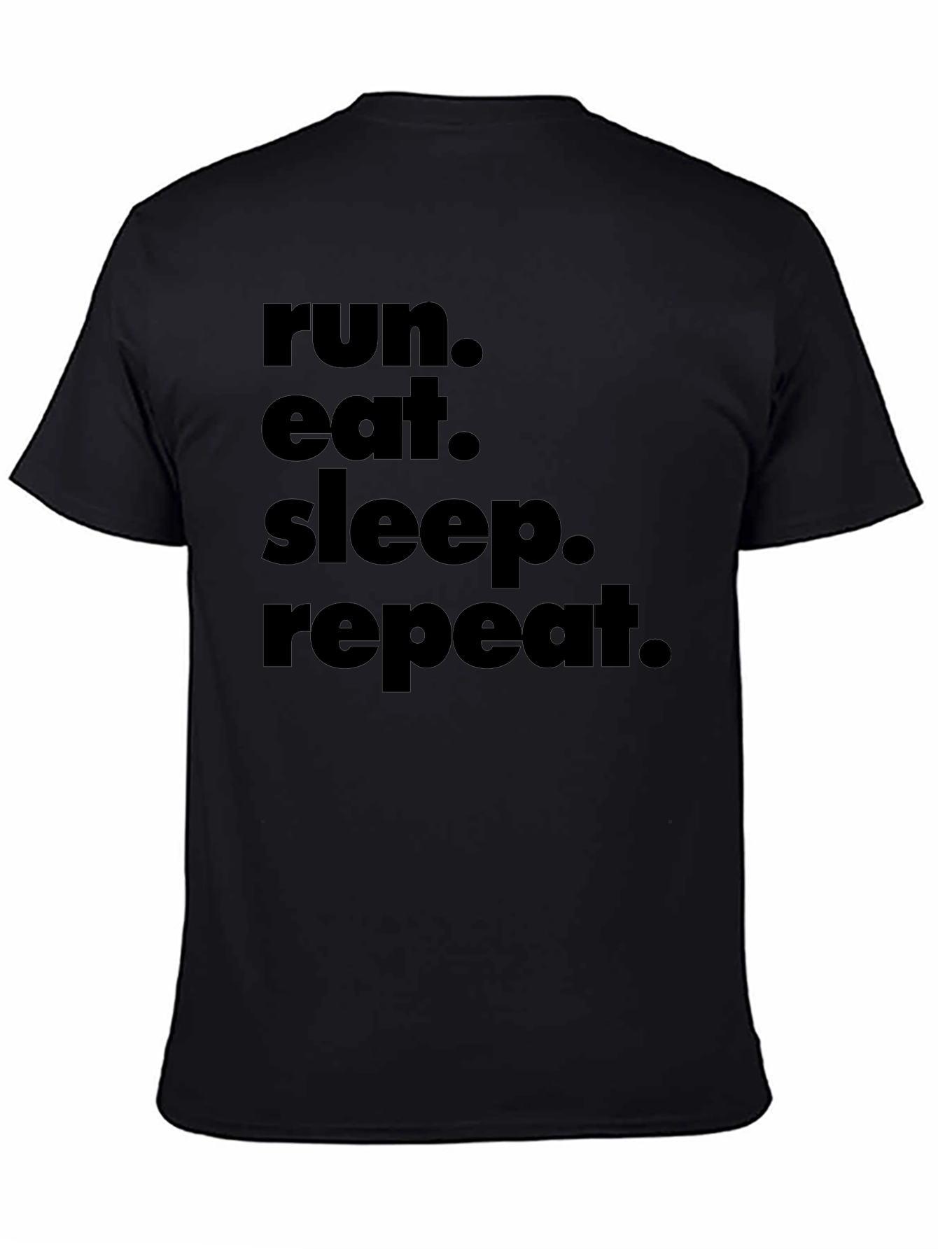 Run Eat Sleep Repeat Graphic Tee - Black