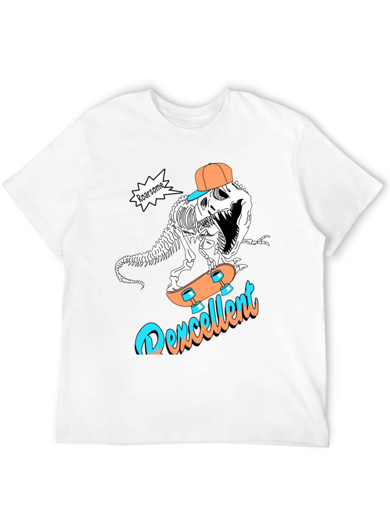 Roarsome Dino Skateboarder Graphic Tee