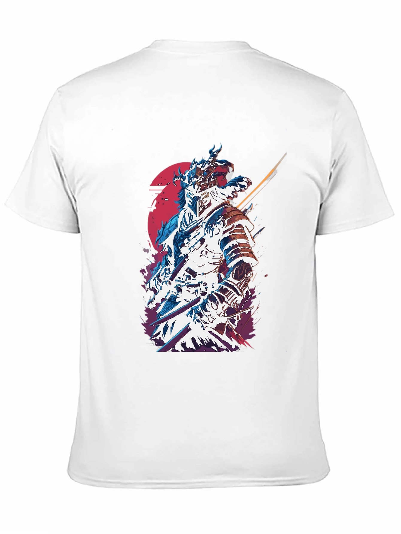 Samurai Graphic Print Mens Black T-Shirt