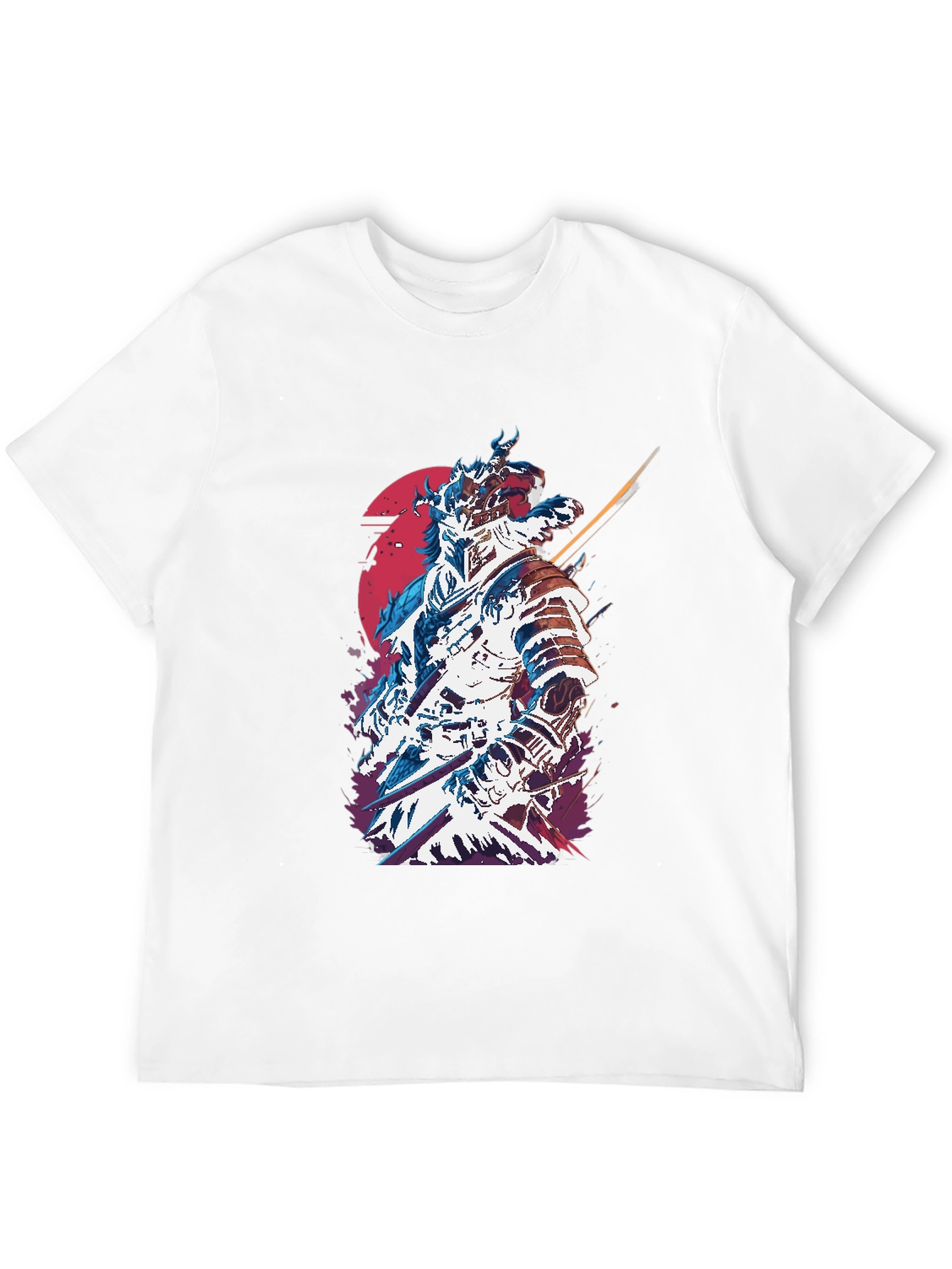 Samurai Graphic Print Mens Black T-Shirt