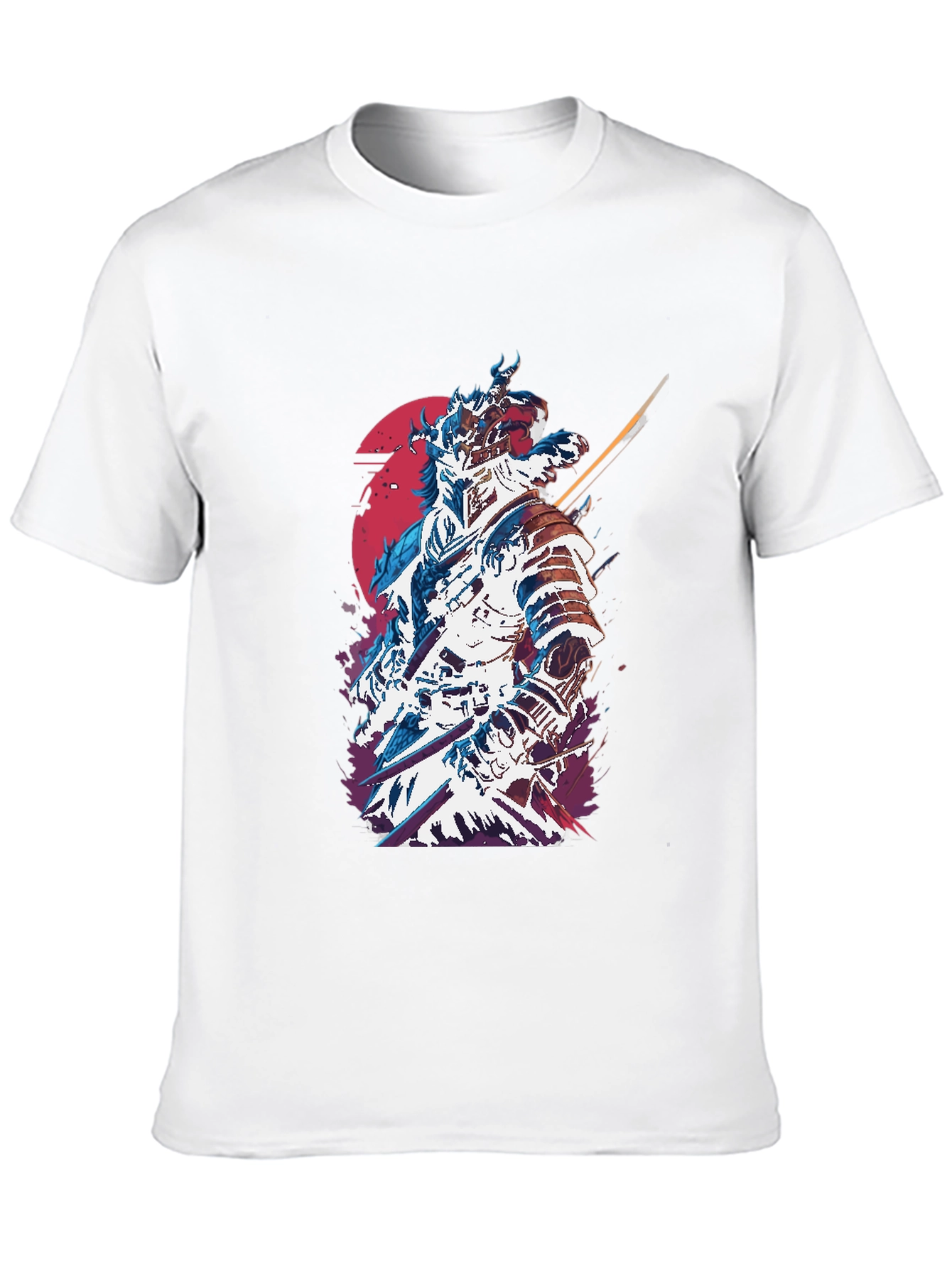 Samurai Graphic Print Mens Black T-Shirt