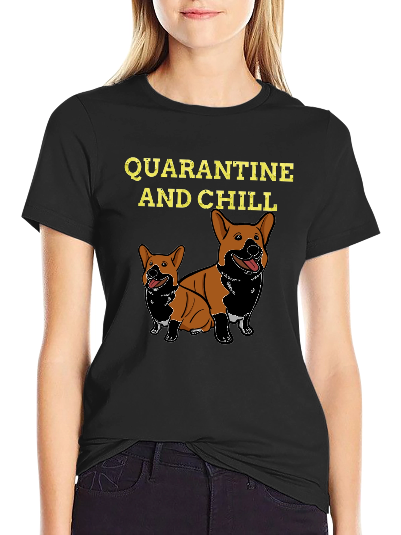 Quarantine and Chill Corgi Graphic Tee