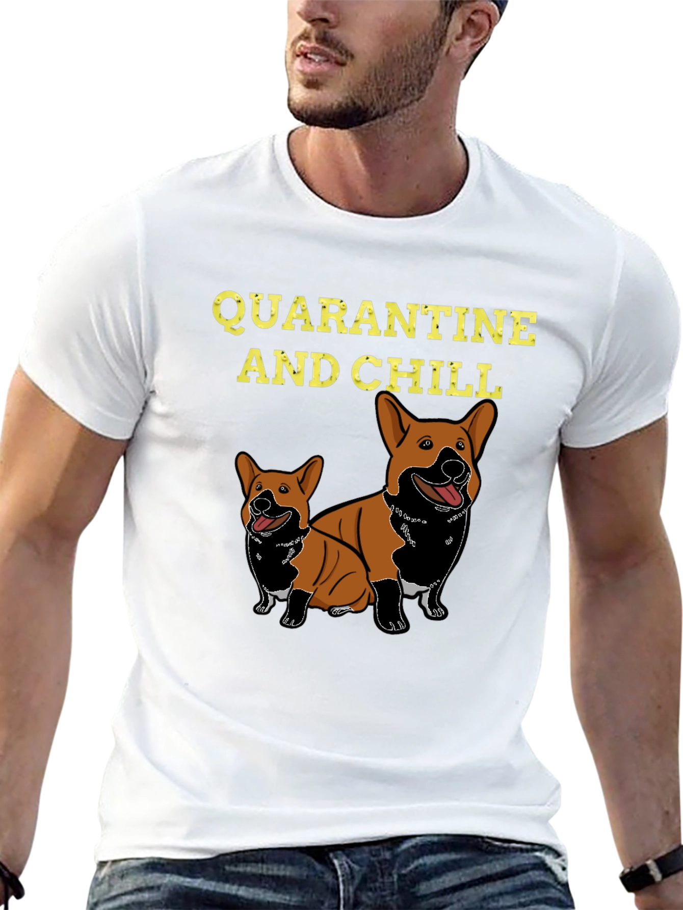 Quarantine and Chill Corgi Graphic Tee