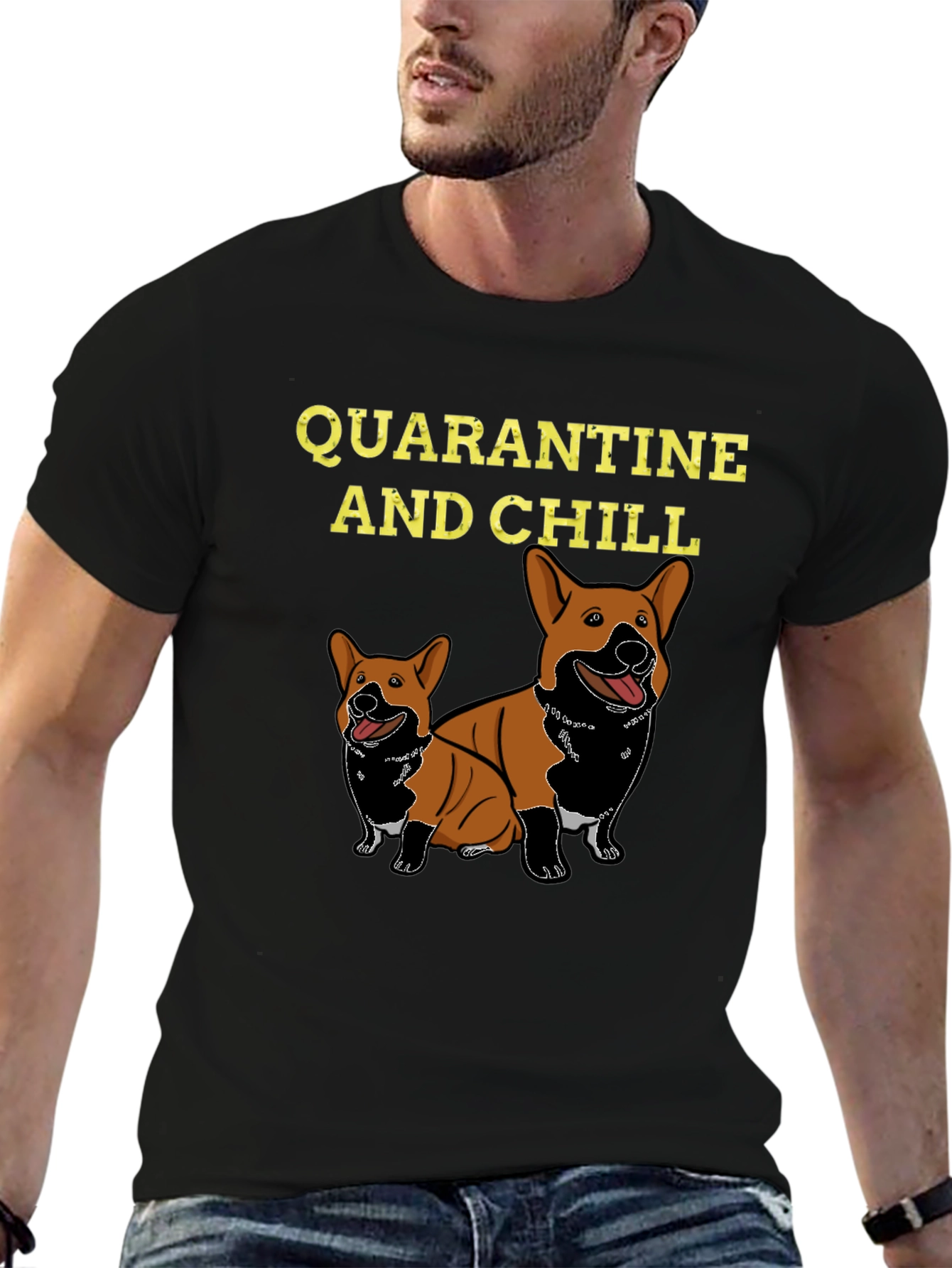 Quarantine and Chill Corgi Graphic Tee