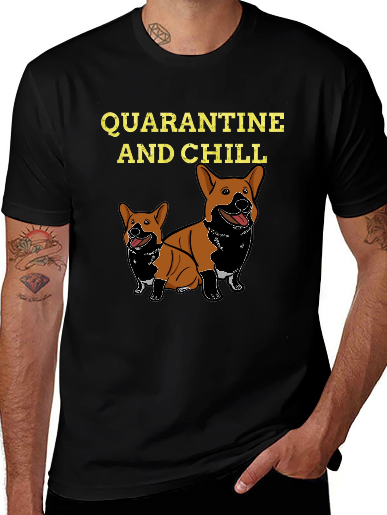 Quarantine and Chill Corgi Graphic Tee