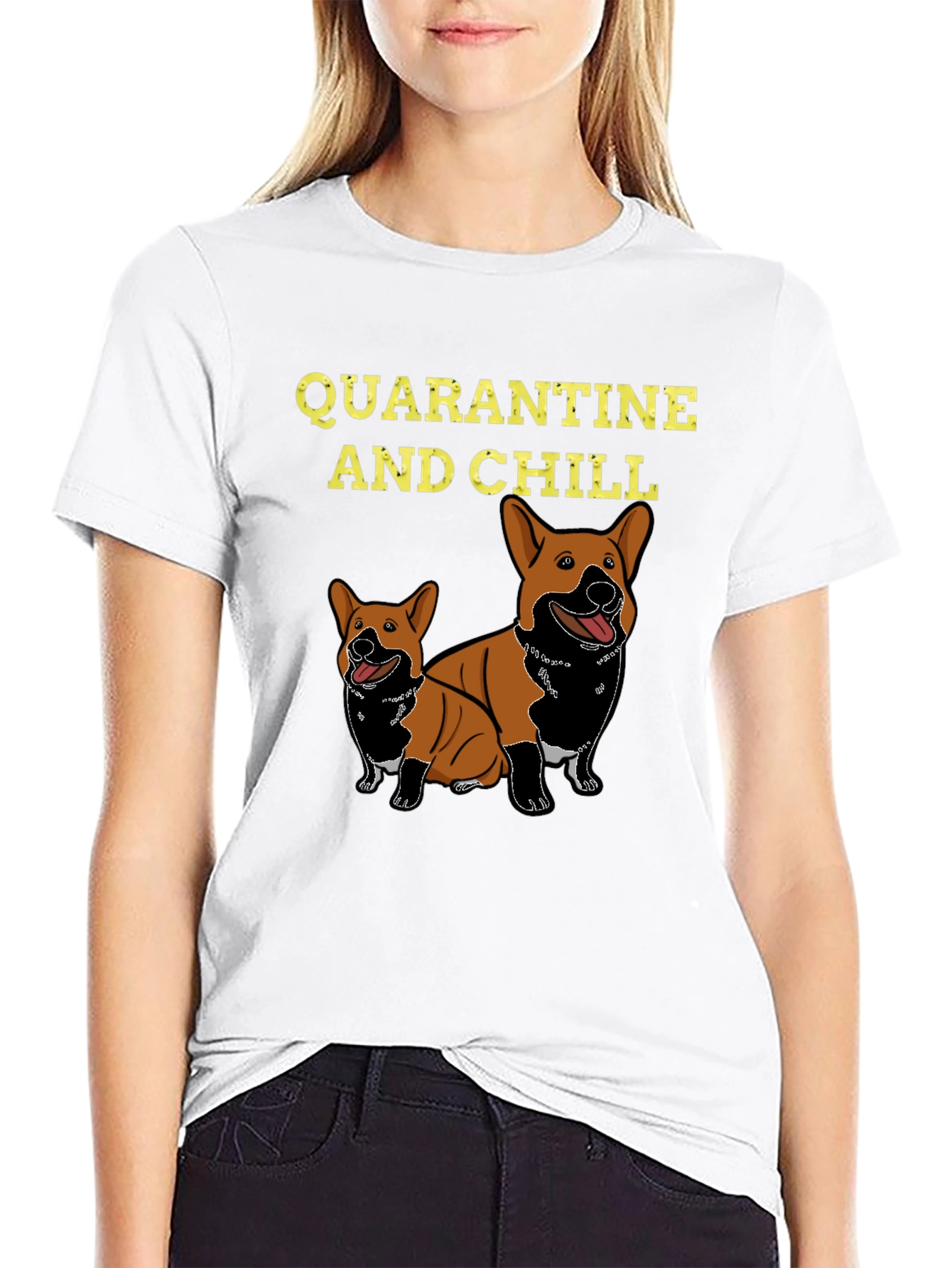 Quarantine and Chill Corgi Graphic Tee