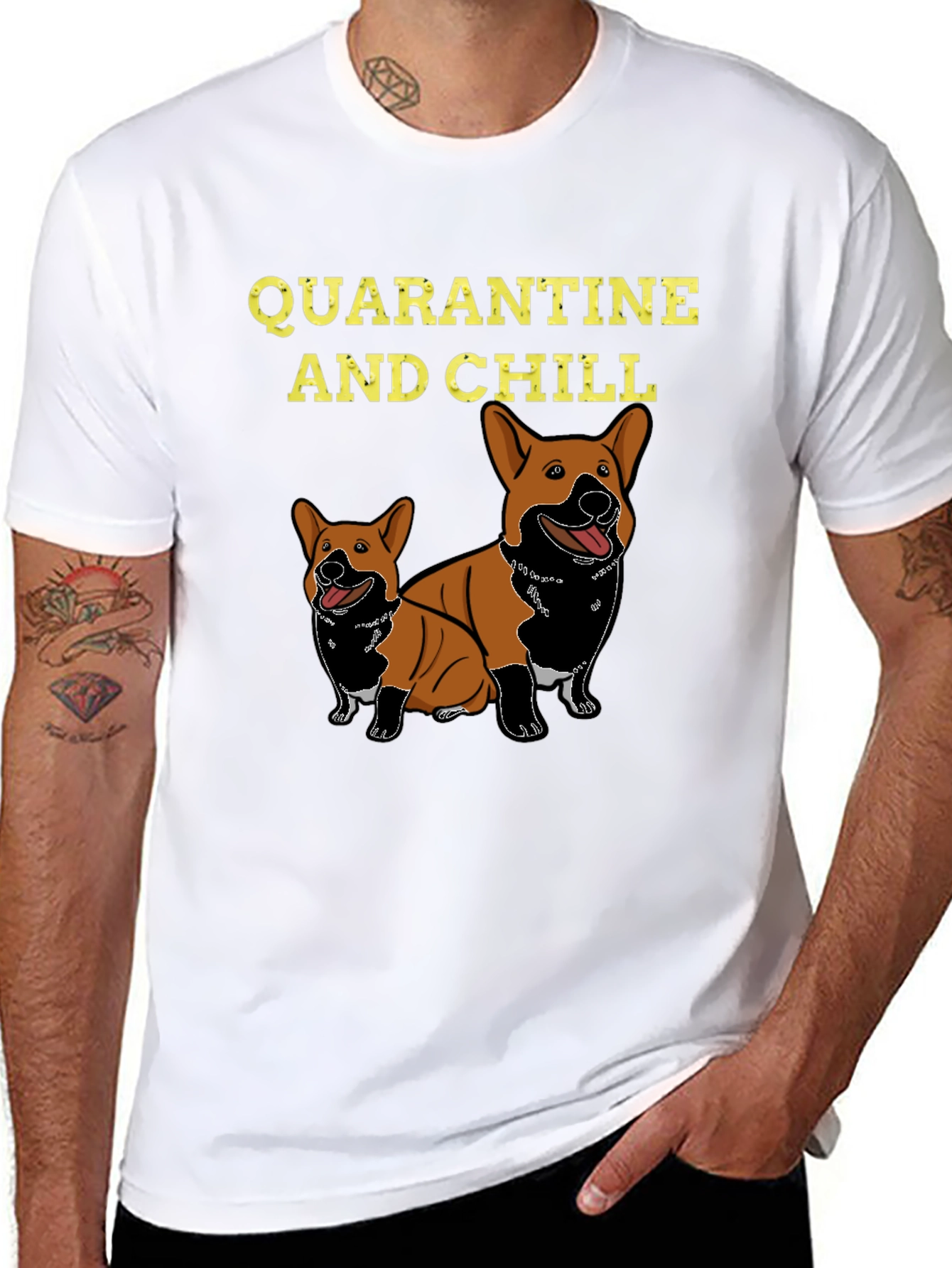 Quarantine and Chill Corgi Graphic Tee