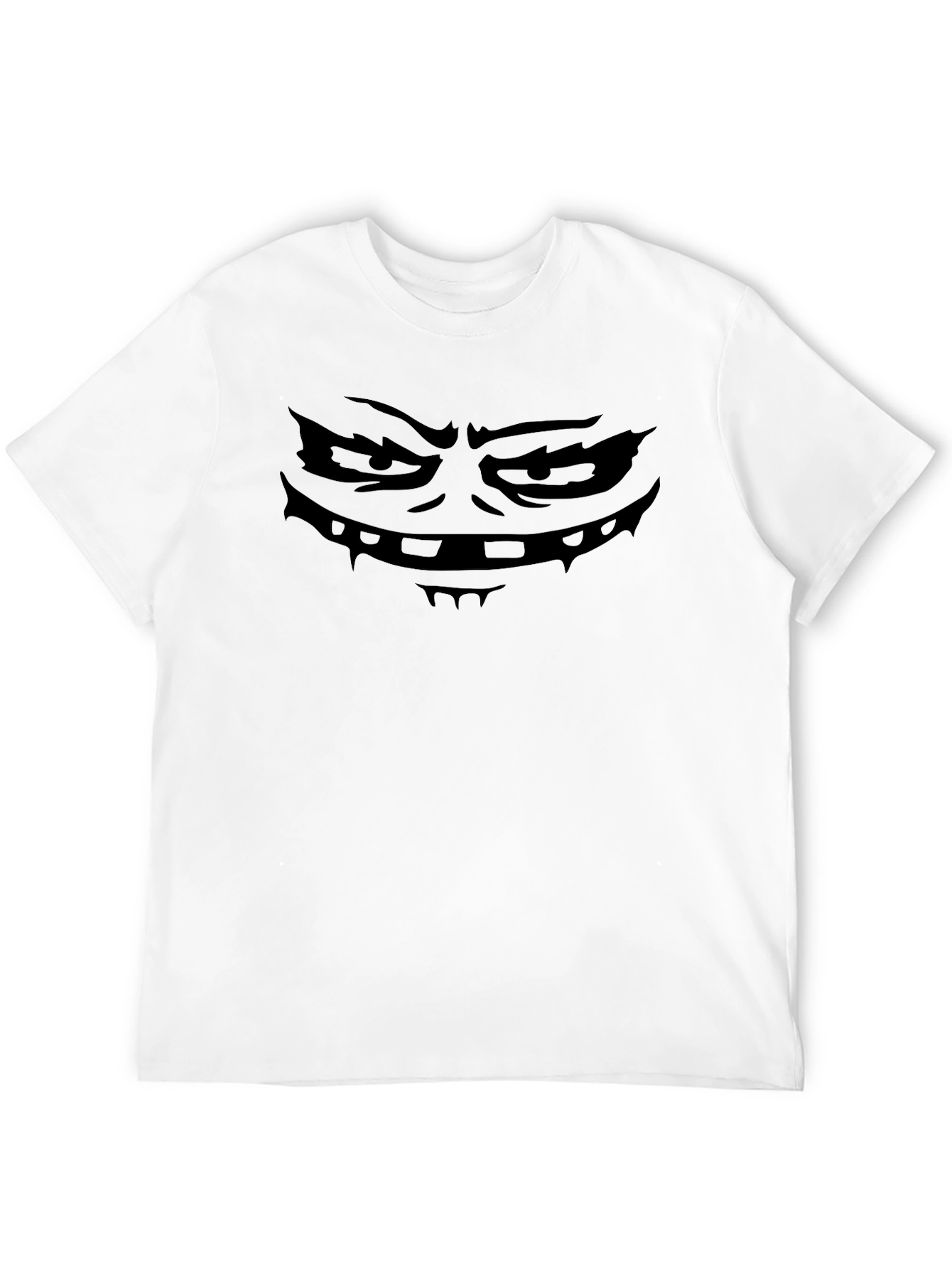 Spooky Monster Face Black T-Shirt