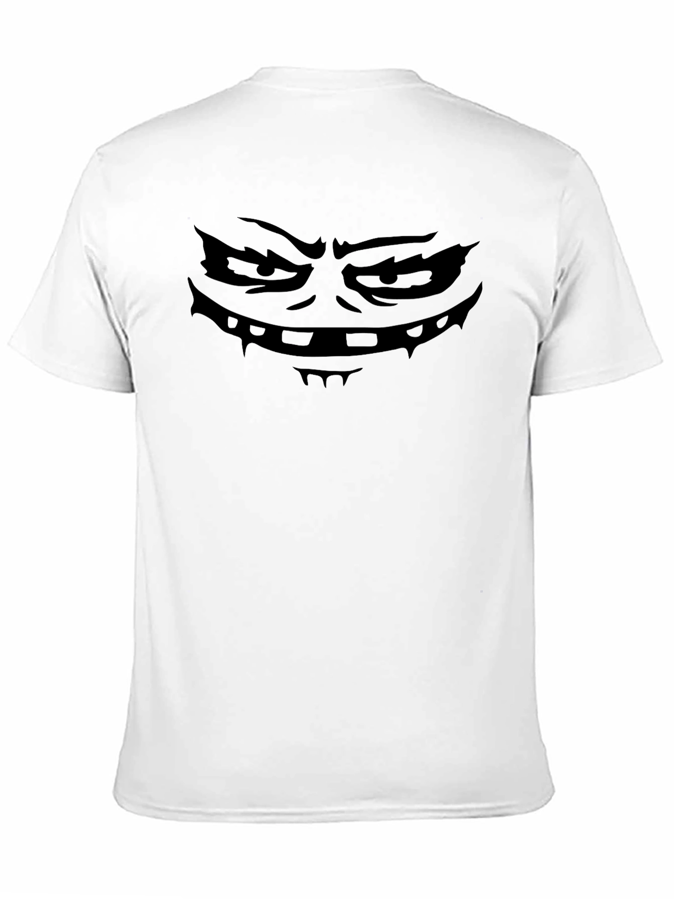 Spooky Monster Face Black T-Shirt