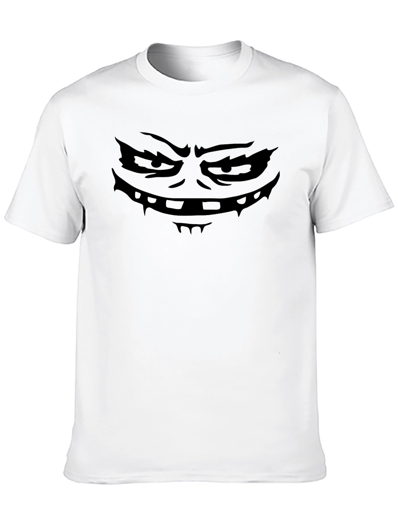 Spooky Monster Face Black T-Shirt