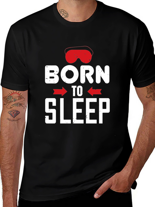 Born To Sleep Graphic Tee - Black Cotton T-Shirt