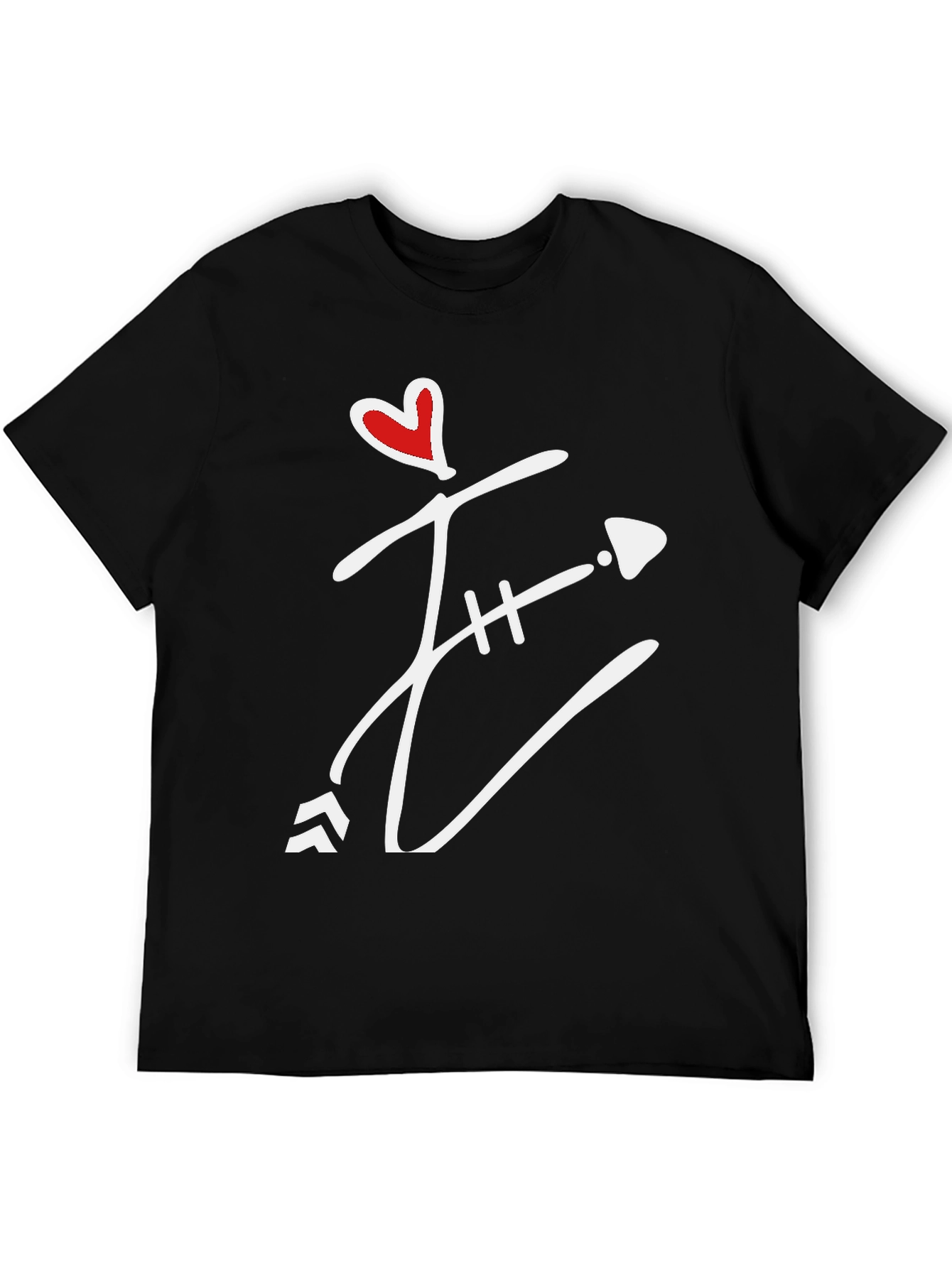 Heart Arrow Graphic Tee - Mens Black T-Shirt