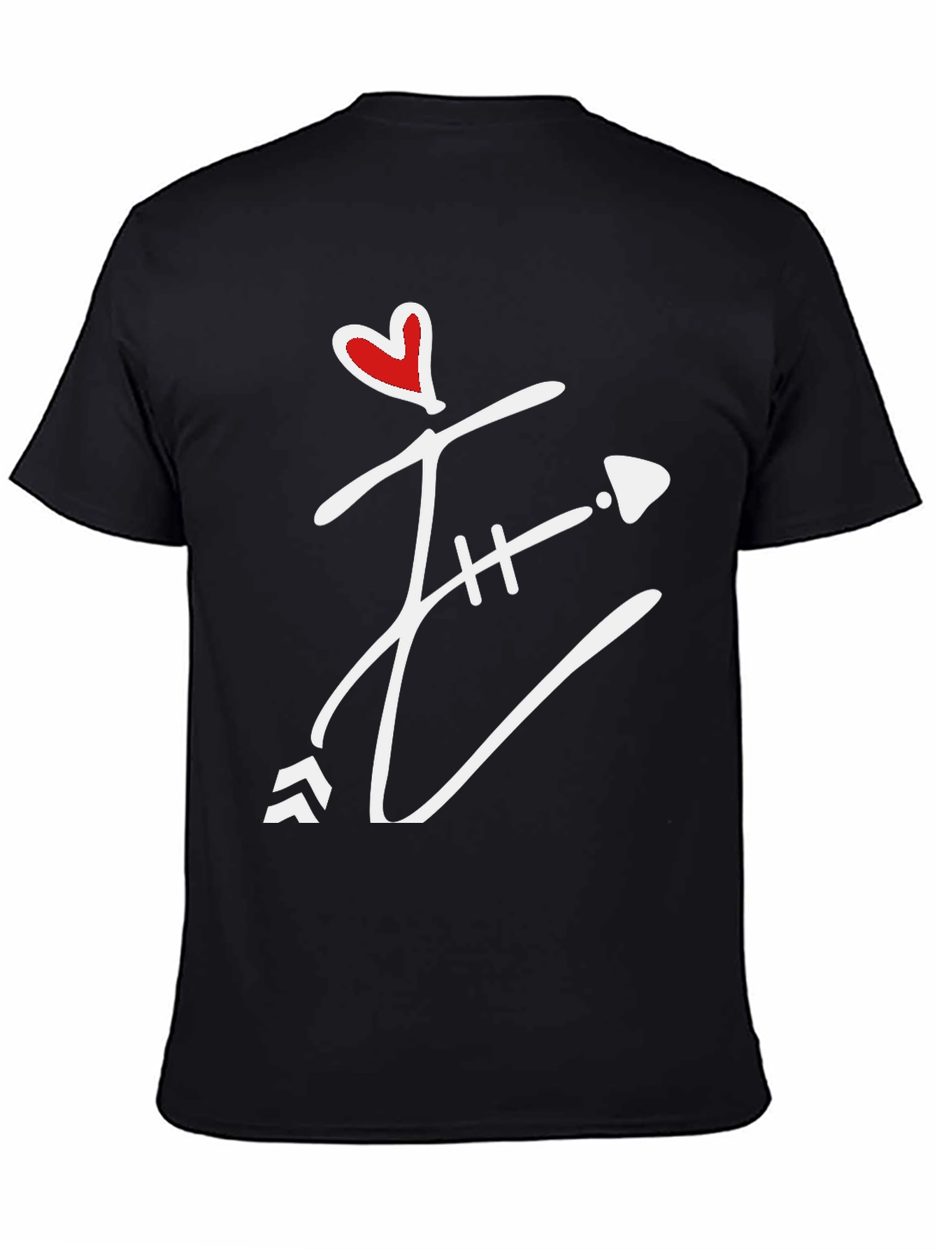 Heart Arrow Graphic Tee - Mens Black T-Shirt