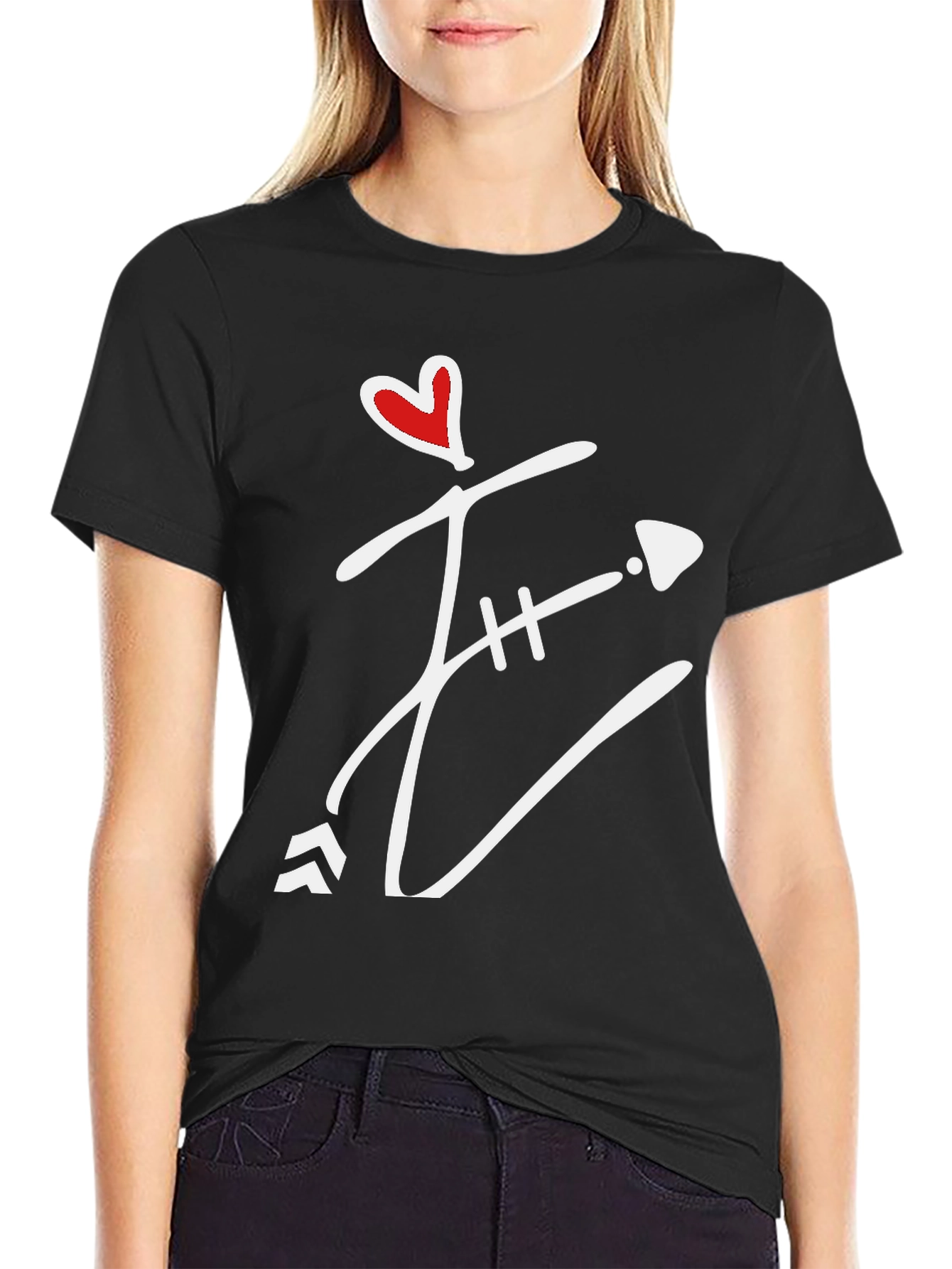 Heart Arrow Graphic Tee - Mens Black T-Shirt