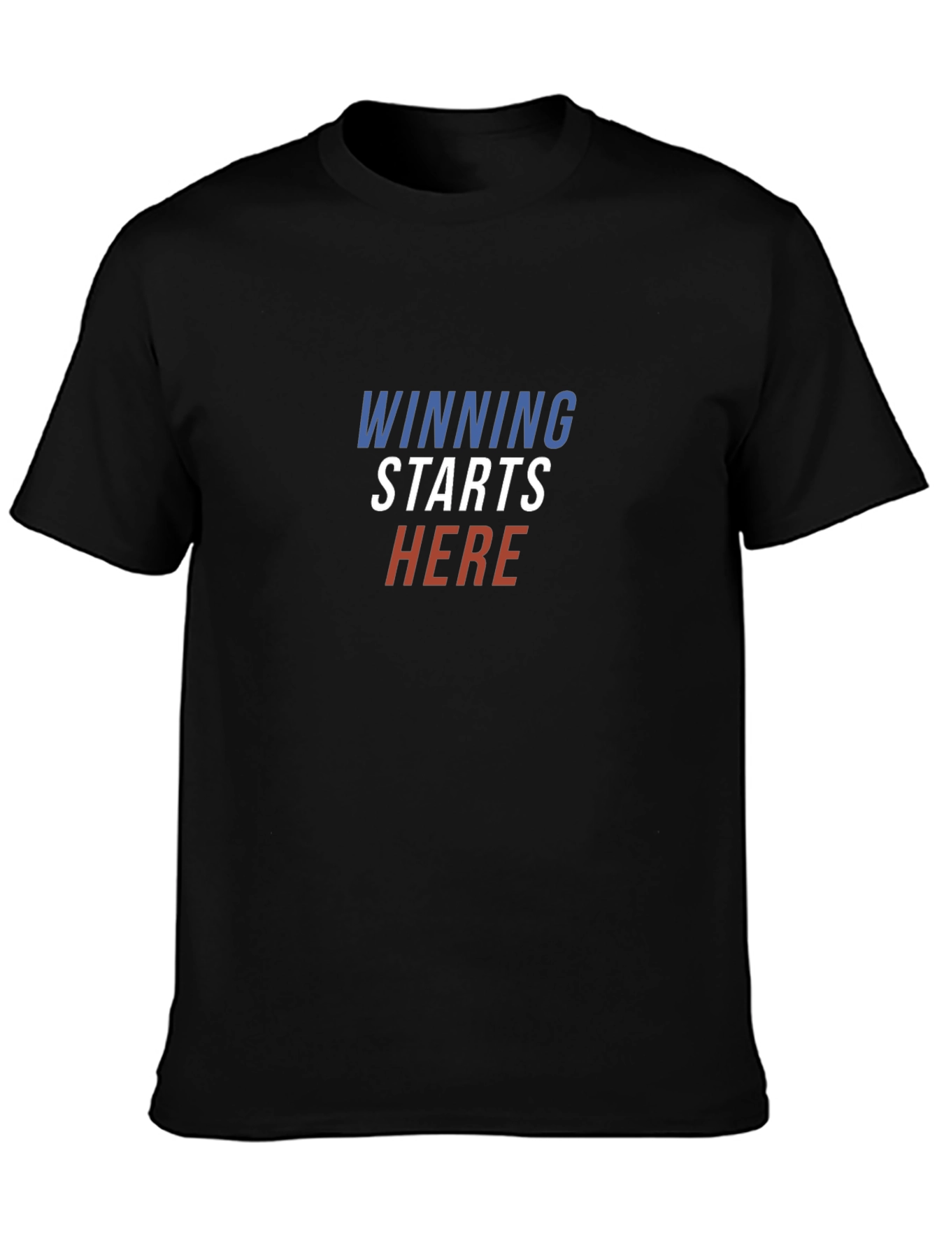 Winning Starts Here Black Graphic T-Shirt