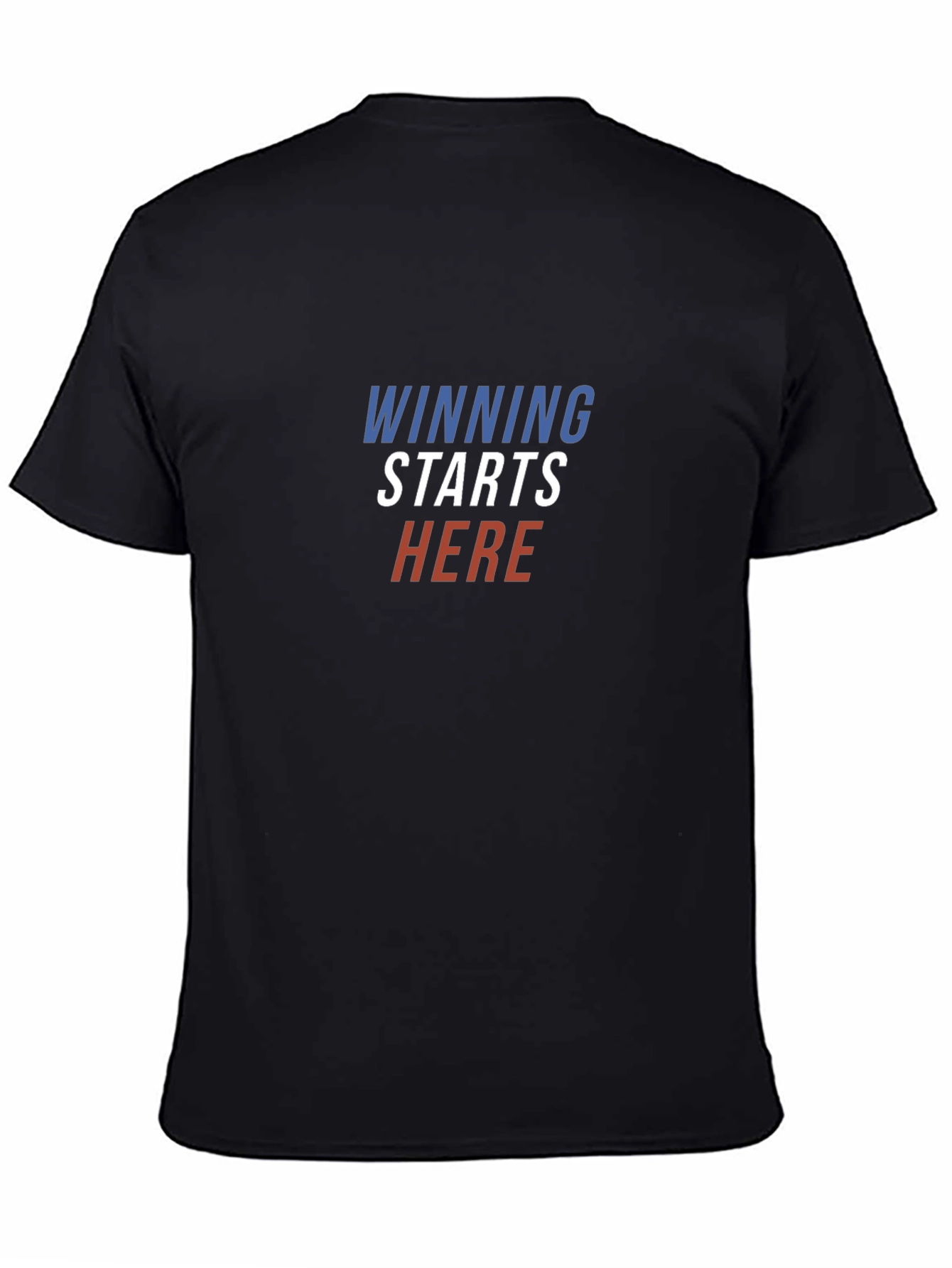 Winning Starts Here Black Graphic T-Shirt