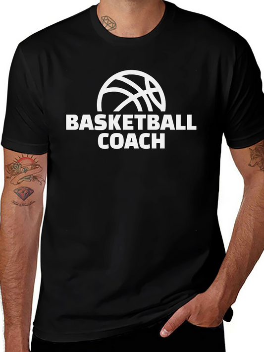 Basketball Coach T-Shirt - Black Cotton Tee
