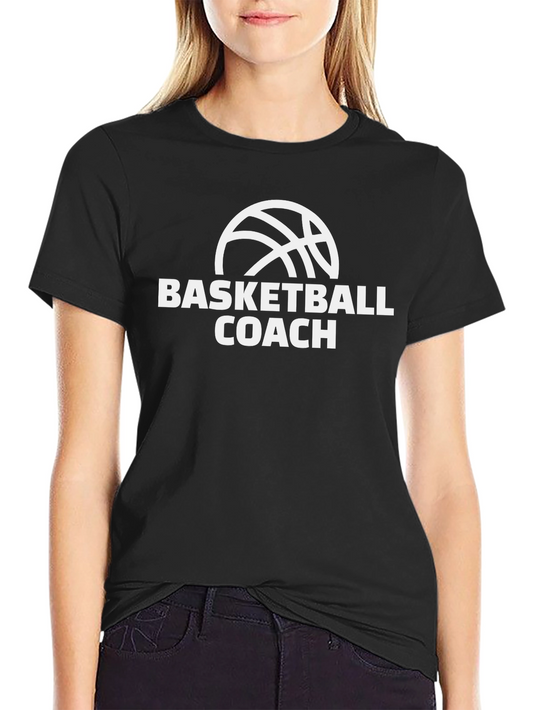 Basketball Coach T-Shirt - Black Cotton Tee
