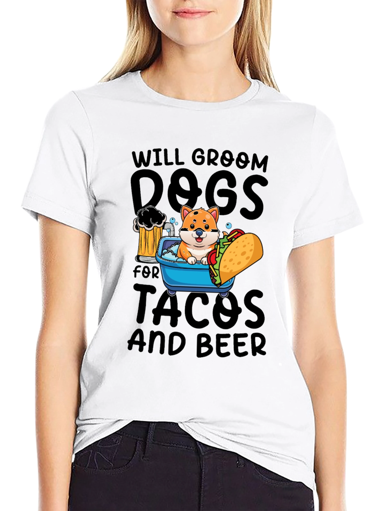 Will Groom Dogs for Tacos and Beer T-Shirt