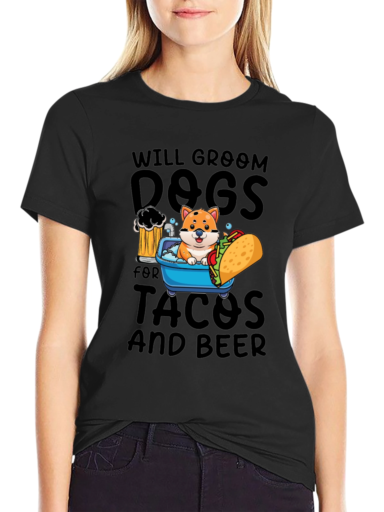 Will Groom Dogs for Tacos and Beer T-Shirt