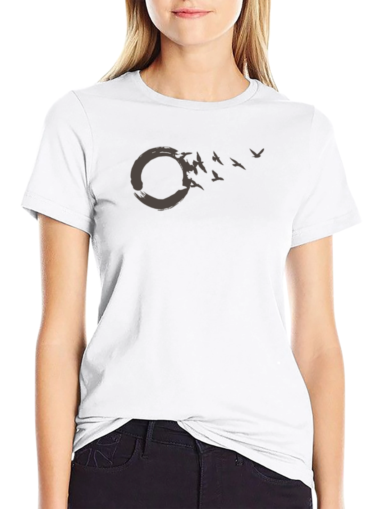 Zen Circle Bird T-Shirt - Unisex Cotton Tee