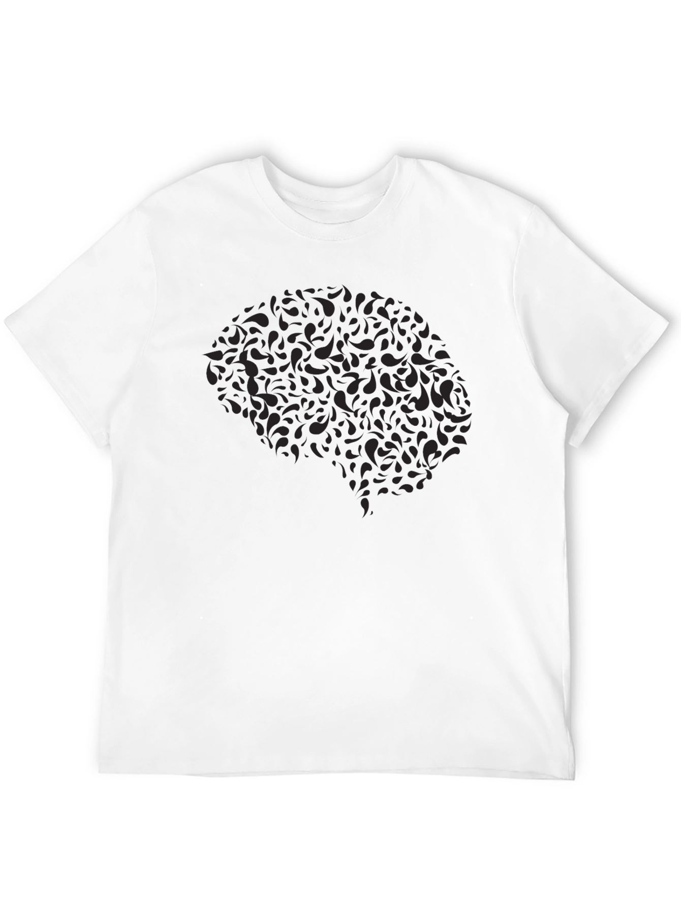 Abstract Brain Tee - Black Graphic T-Shirt