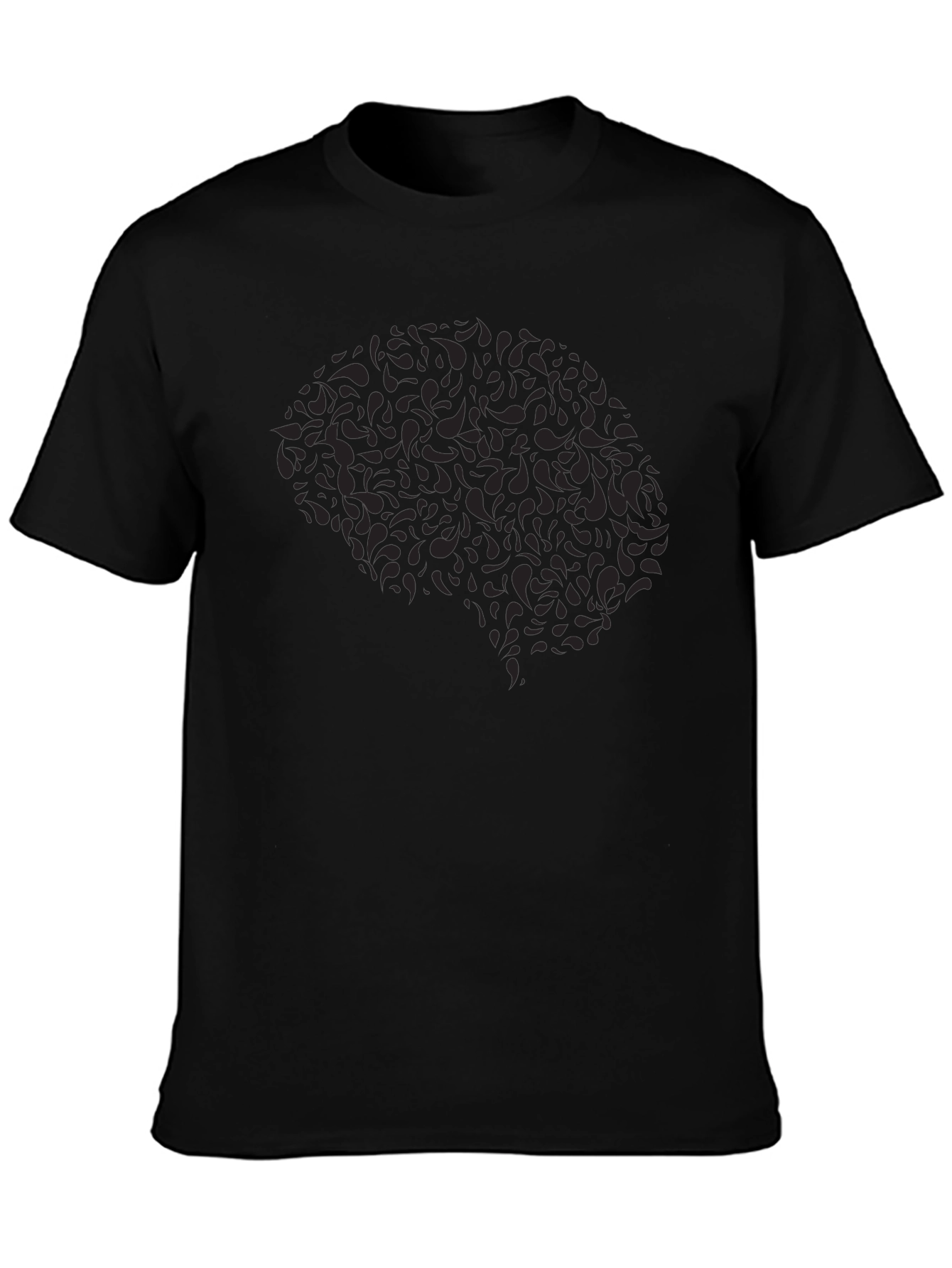 Abstract Brain Tee - Black Graphic T-Shirt