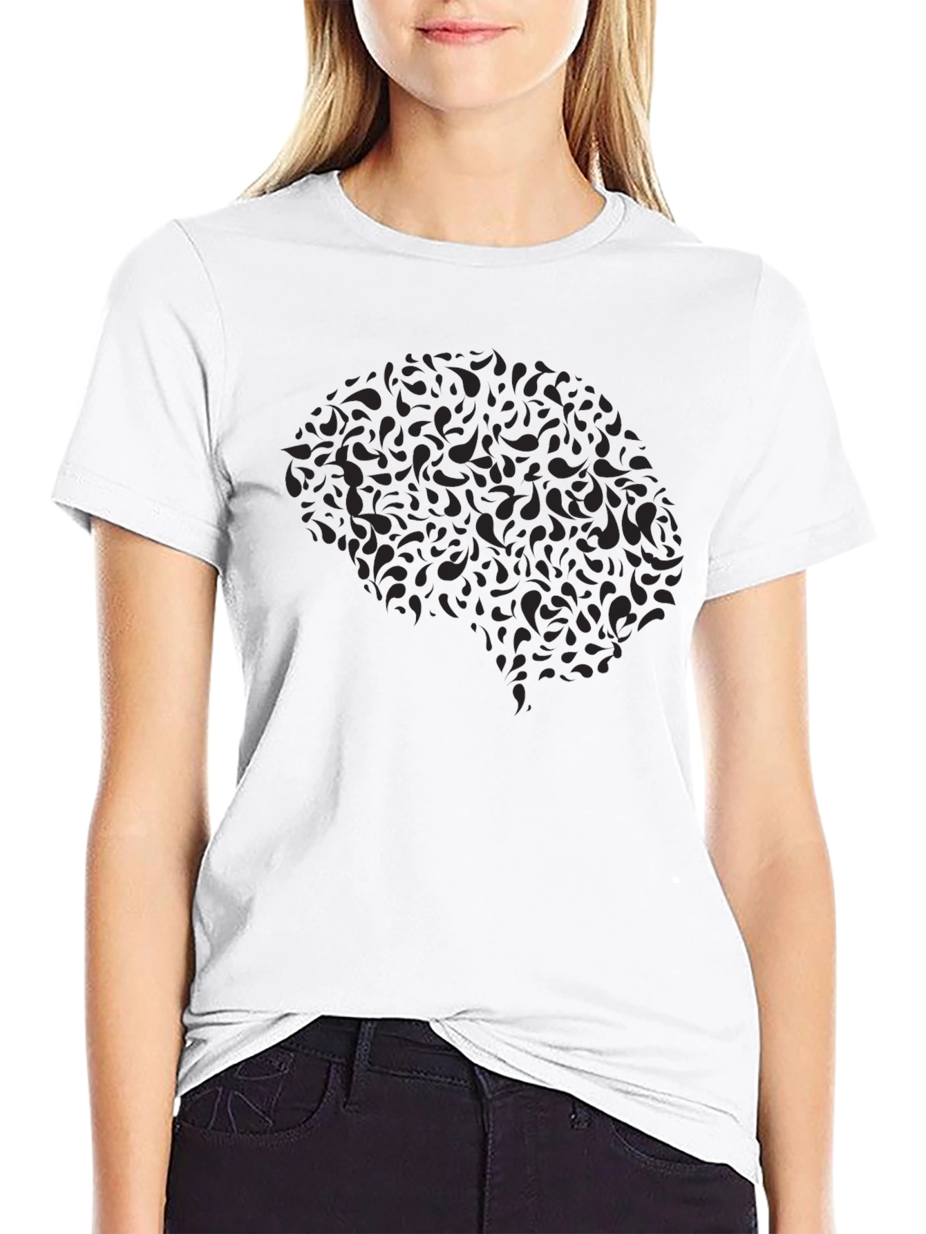 Abstract Brain Tee - Black Graphic T-Shirt