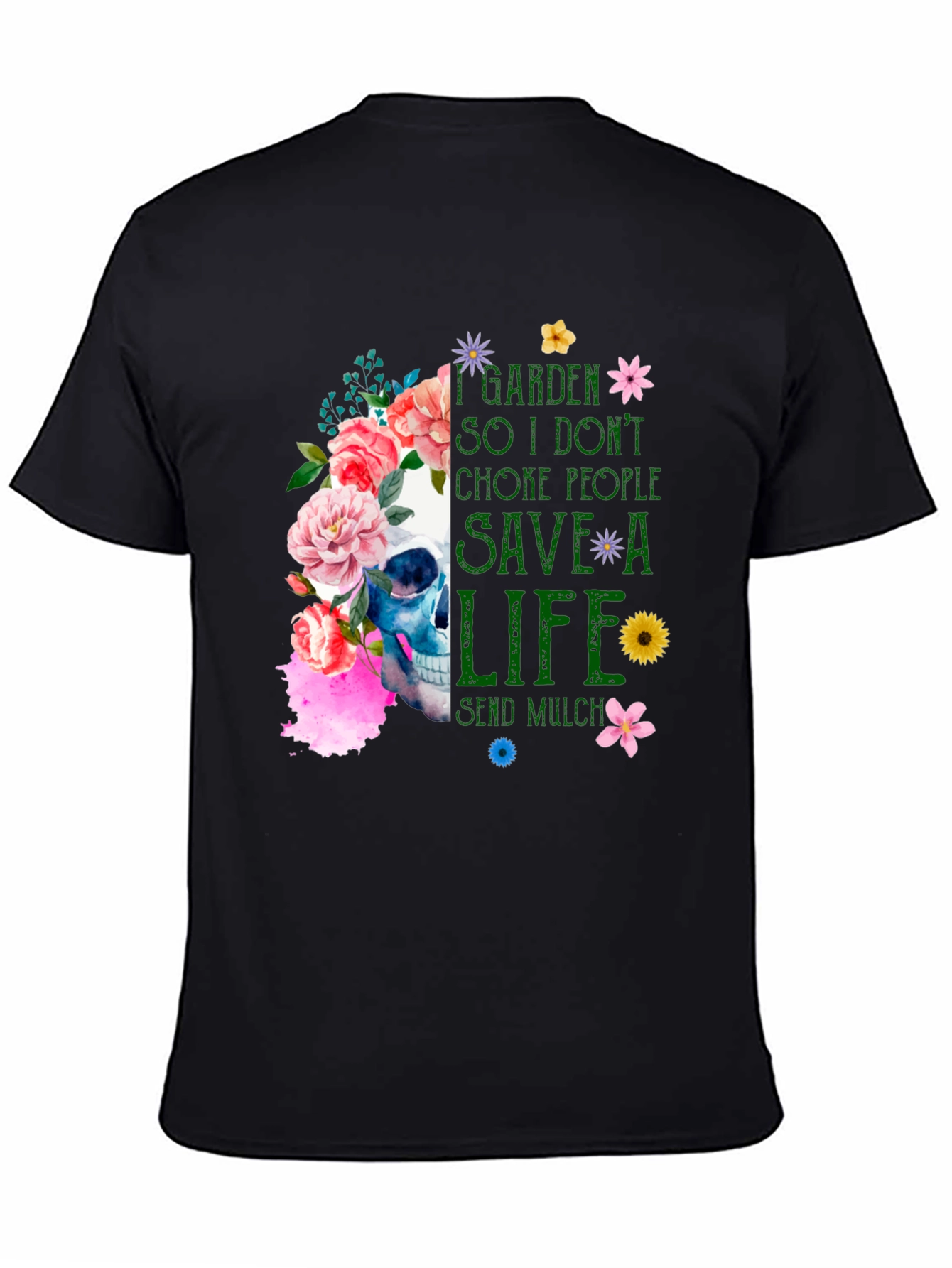 Floral Skull Gardening T-Shirt