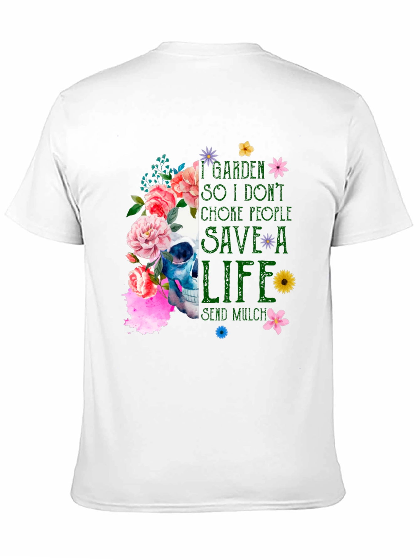 Floral Skull Gardening T-Shirt