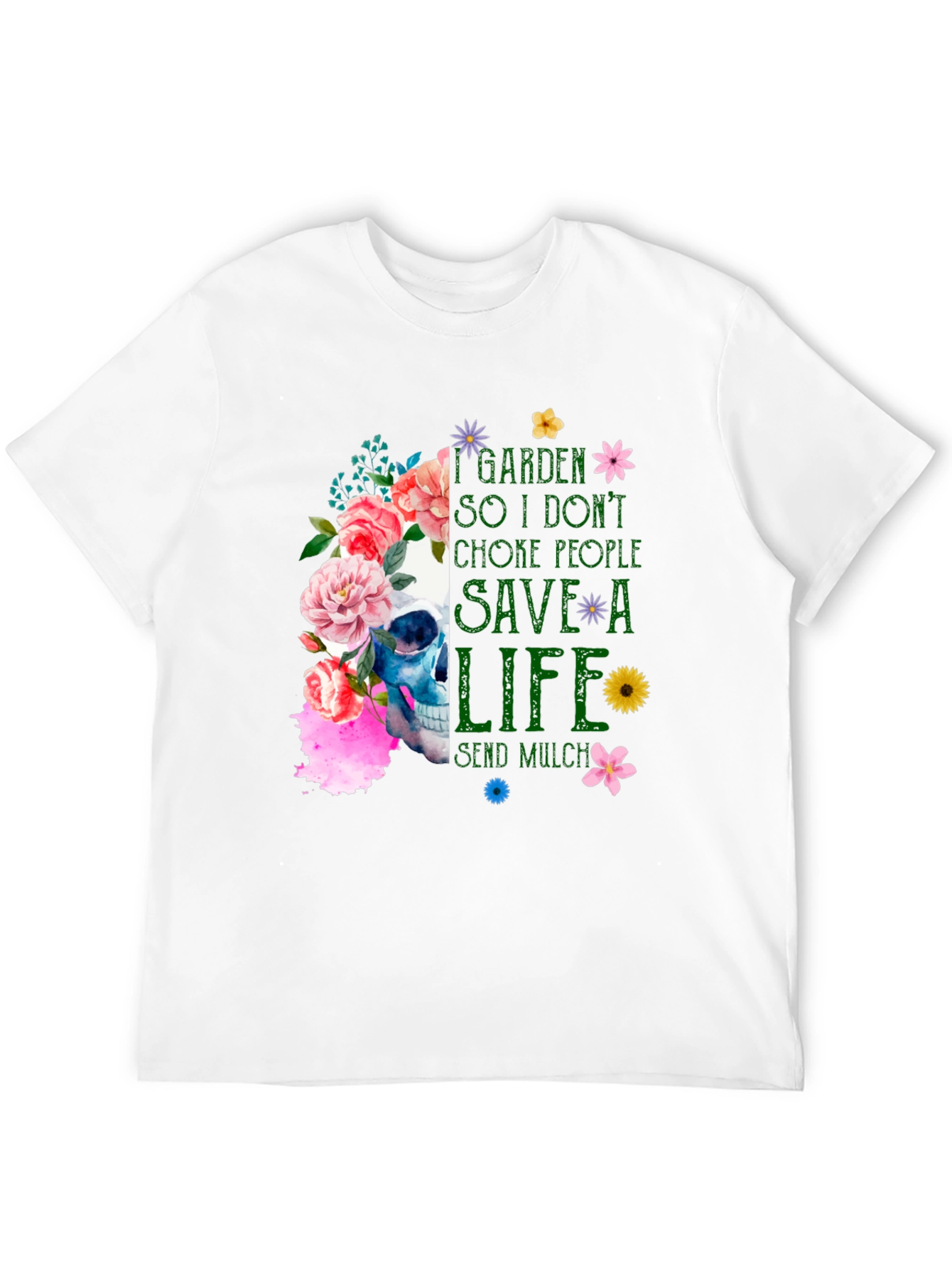Floral Skull Gardening T-Shirt
