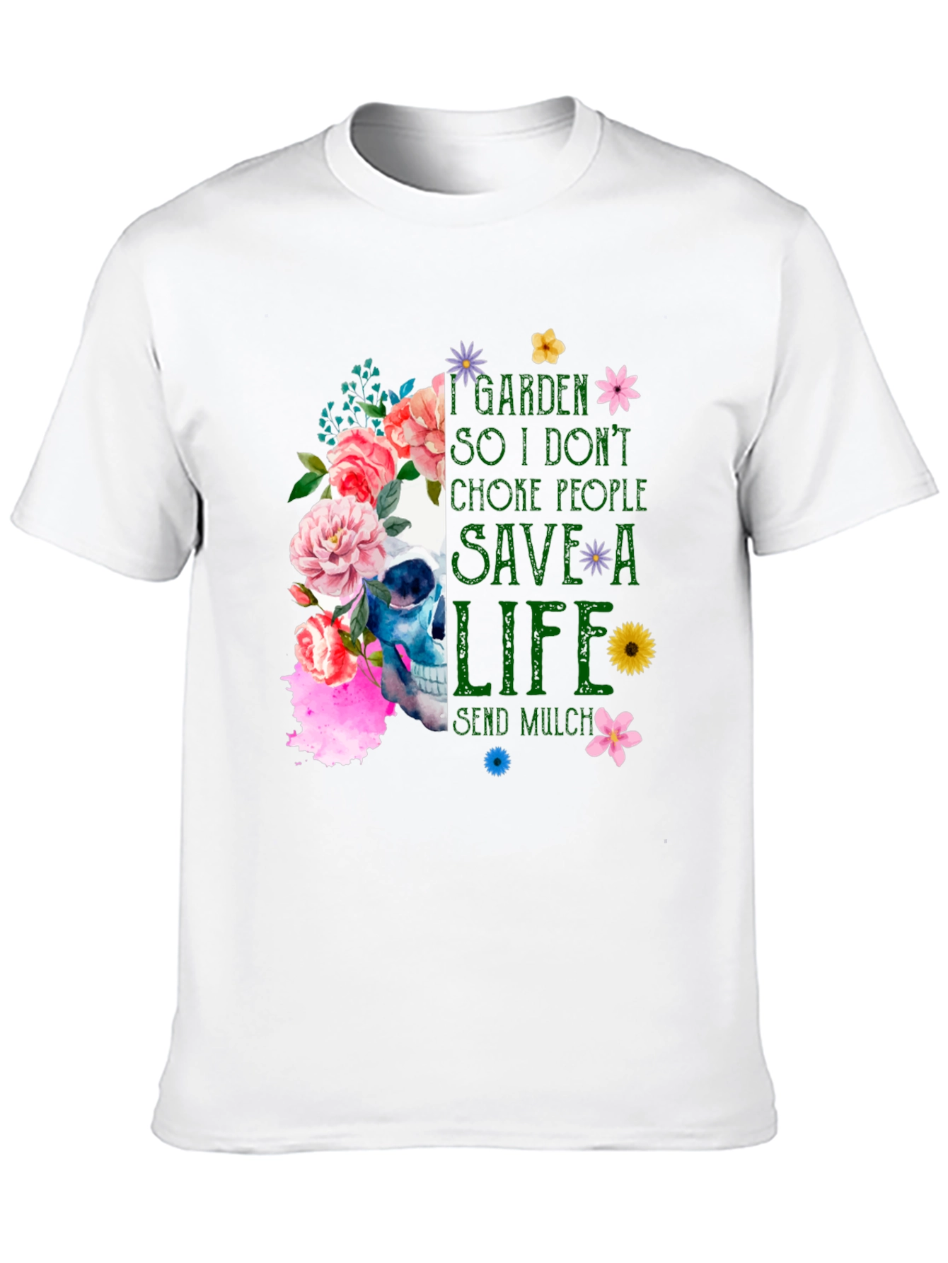 Floral Skull Gardening T-Shirt