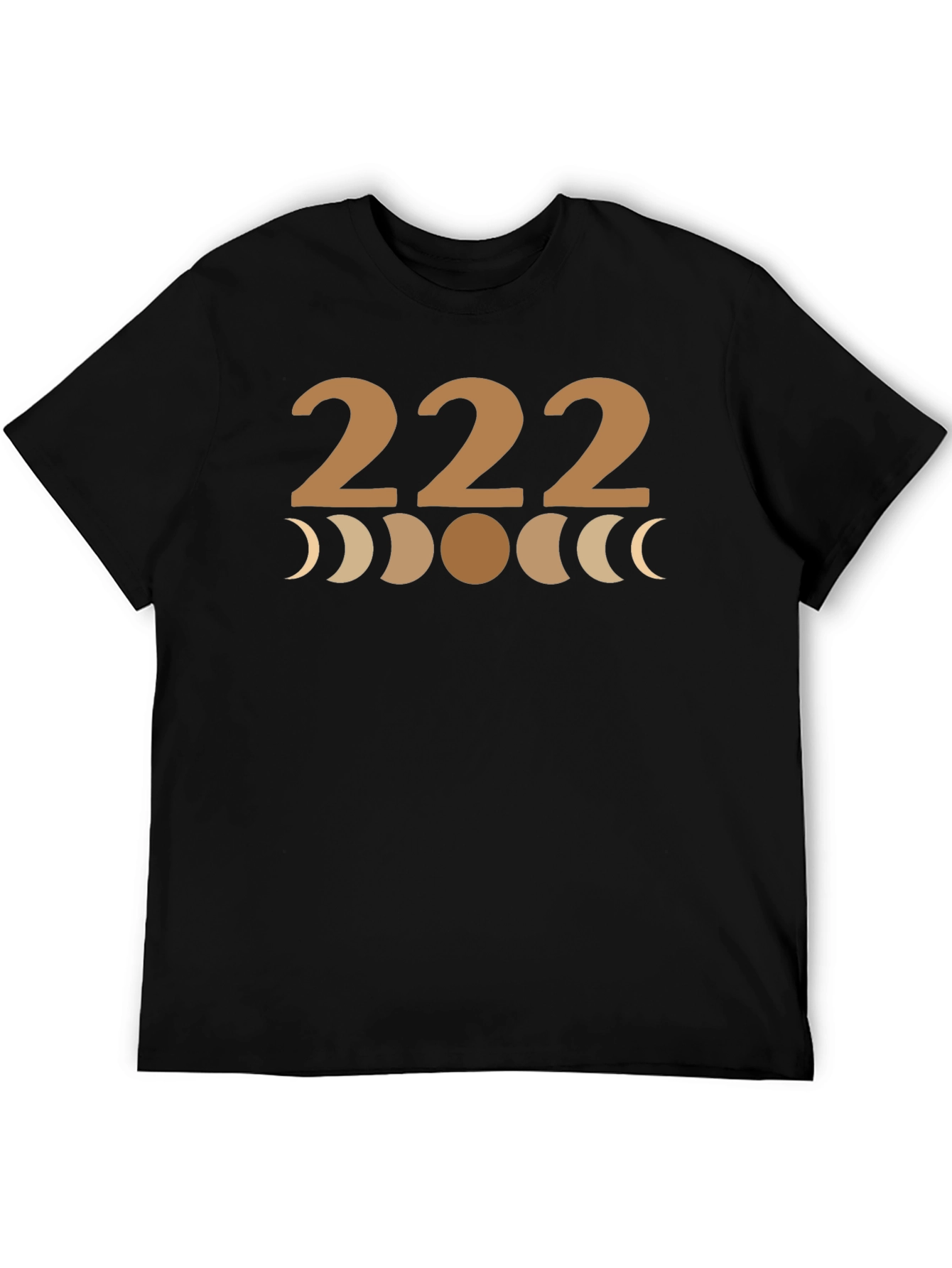 222 Moon Phase Graphic Tee - Black Cotton T-Shirt