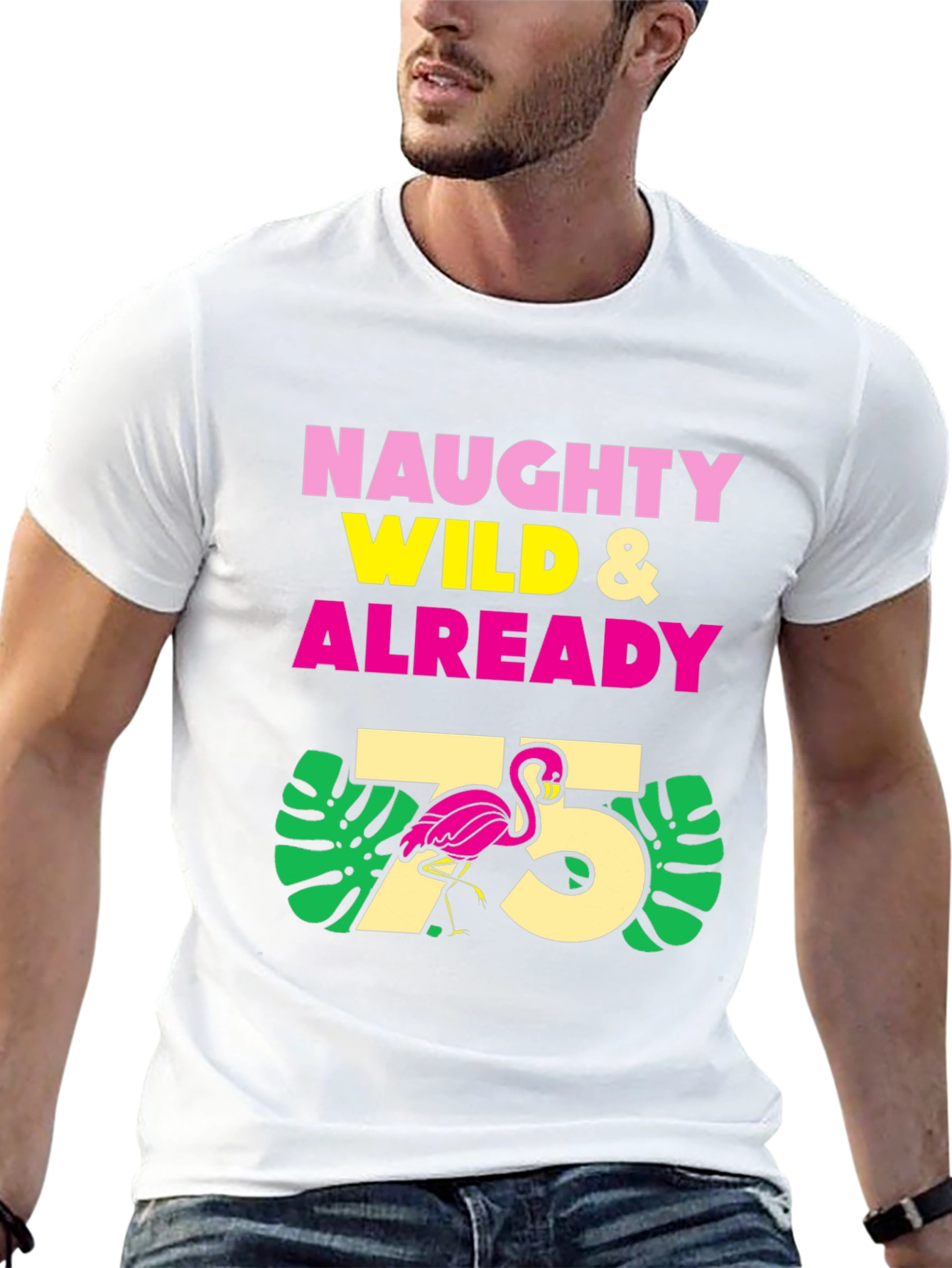 Naughty Wild & Already 75 Flamingo T-Shirt
