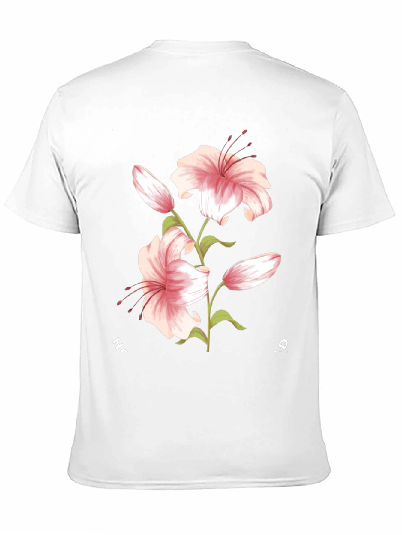 Floral Lily Graphic Black T-Shirt