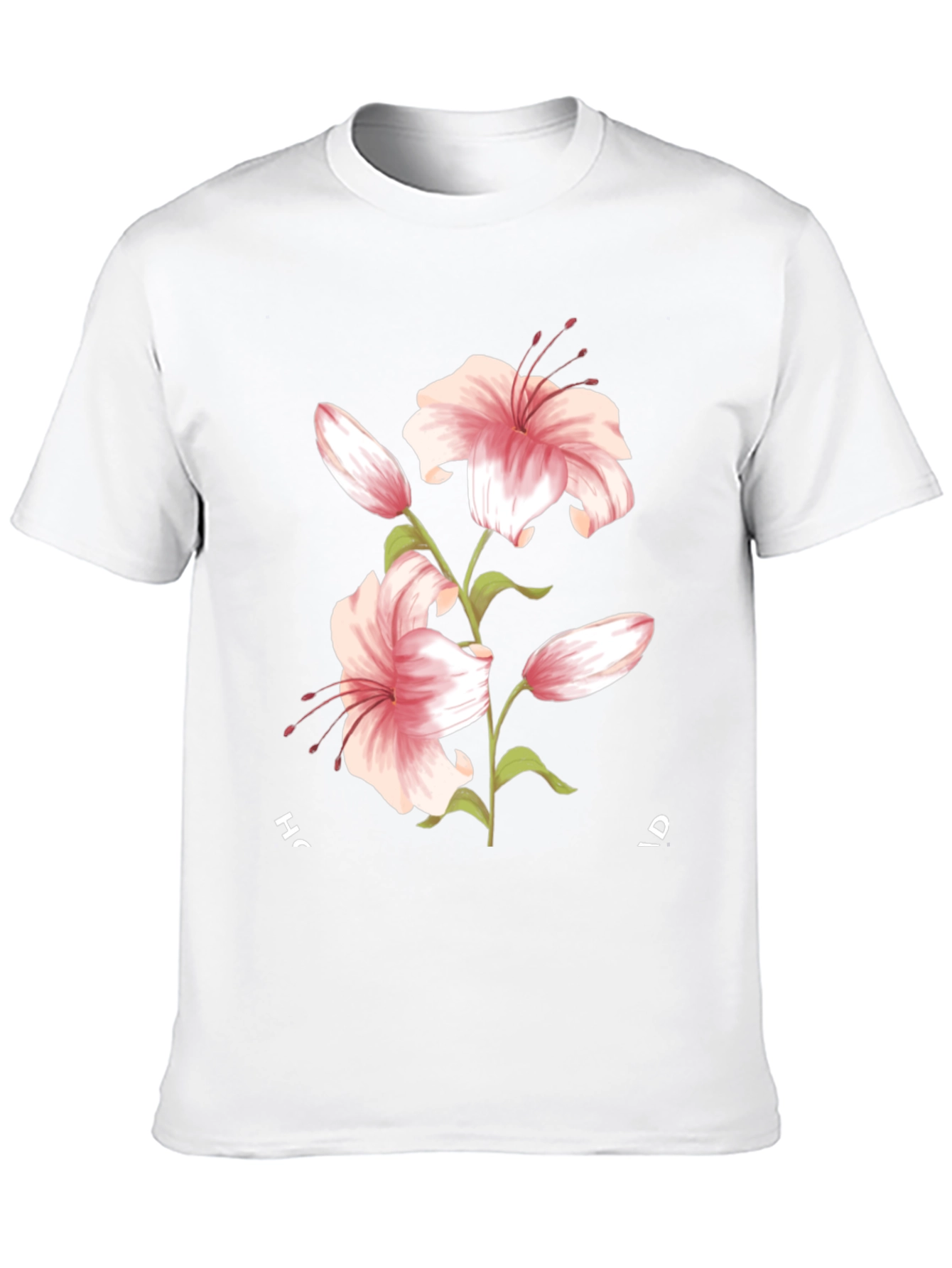 Floral Lily Graphic Black T-Shirt