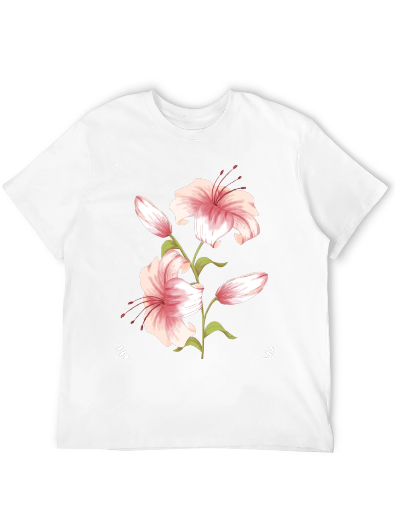 Floral Lily Graphic Black T-Shirt