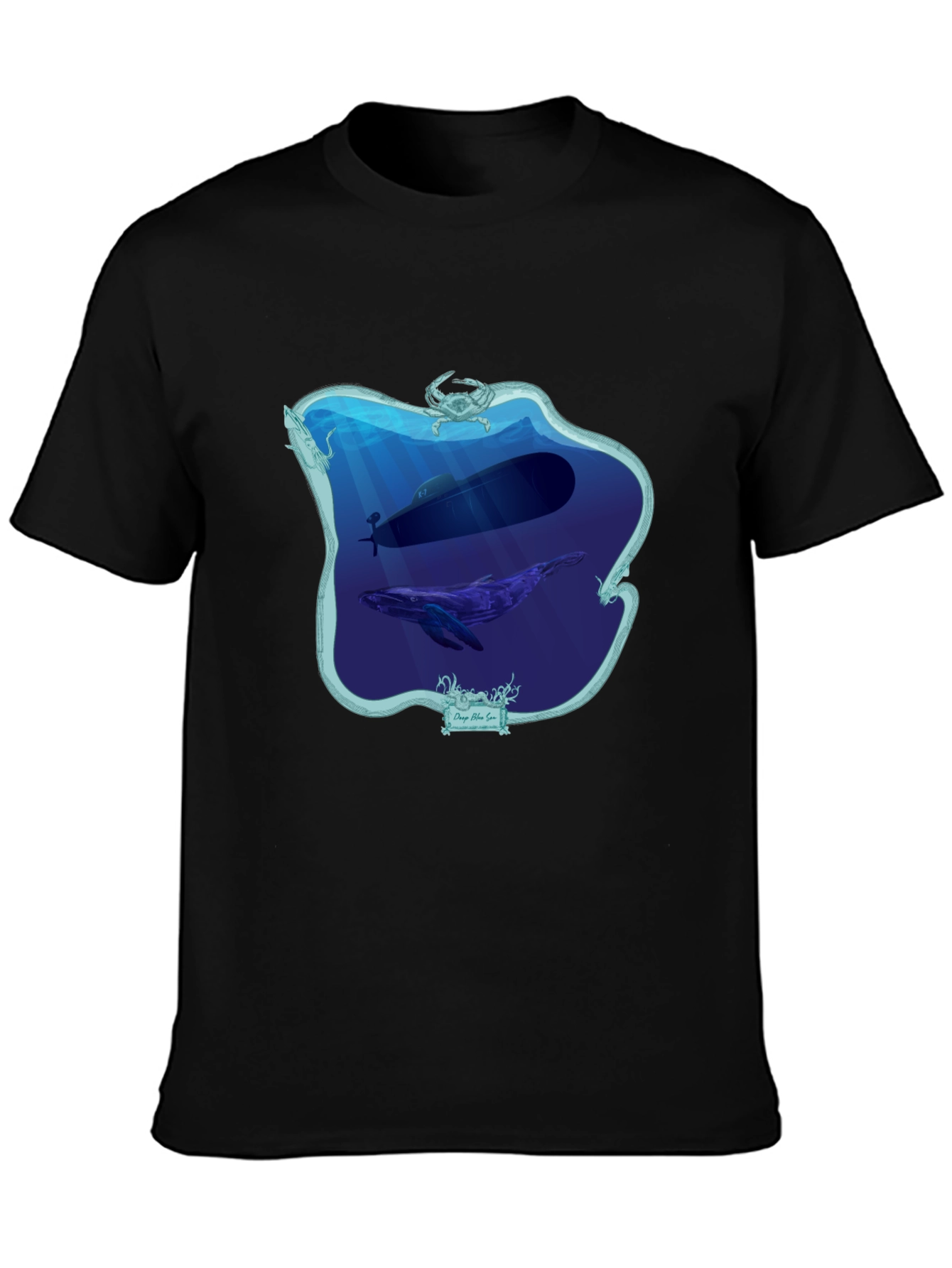 Deep Sea Submarine Whale Graphic T-Shirt