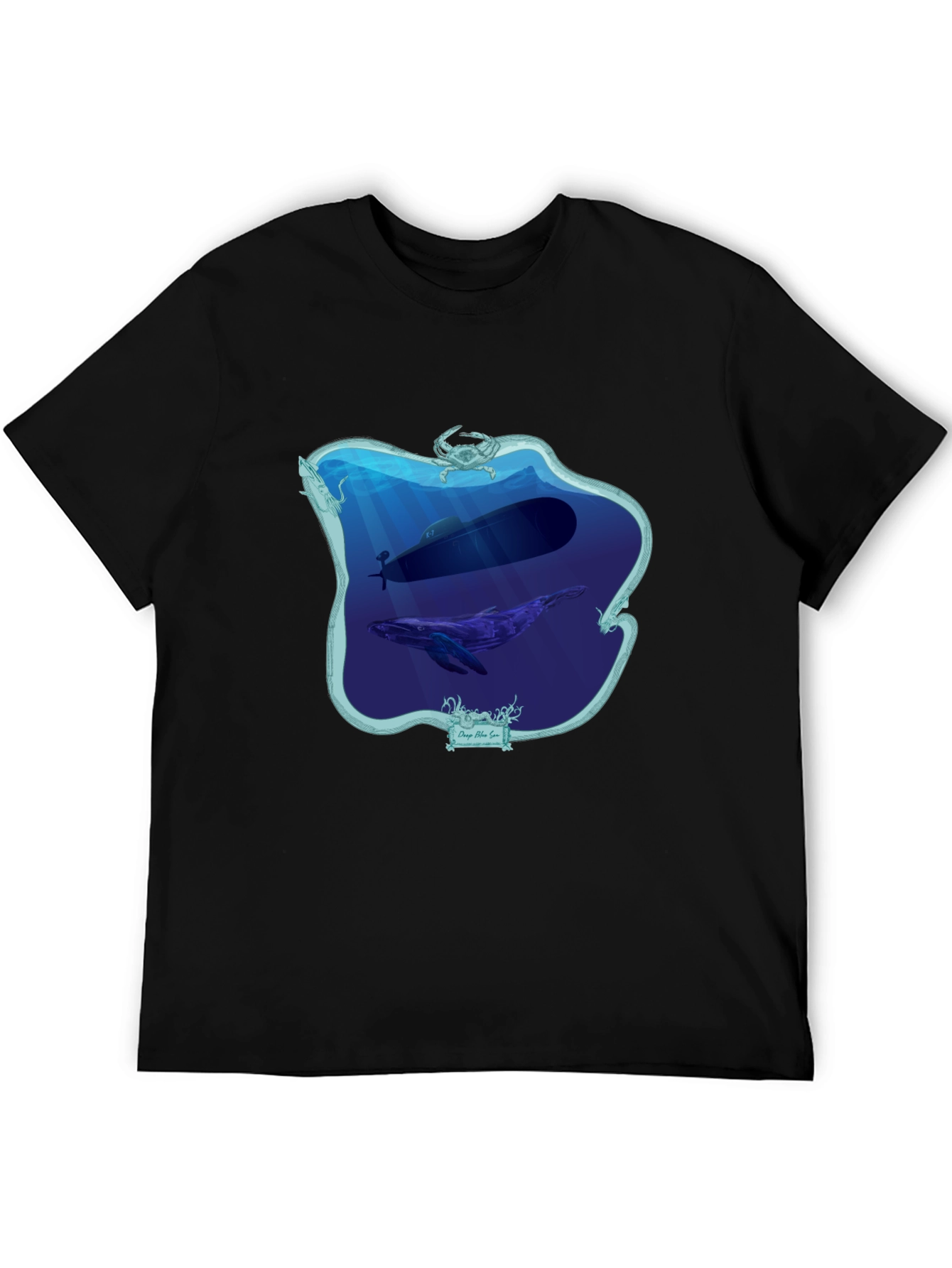 Deep Sea Submarine Whale Graphic T-Shirt
