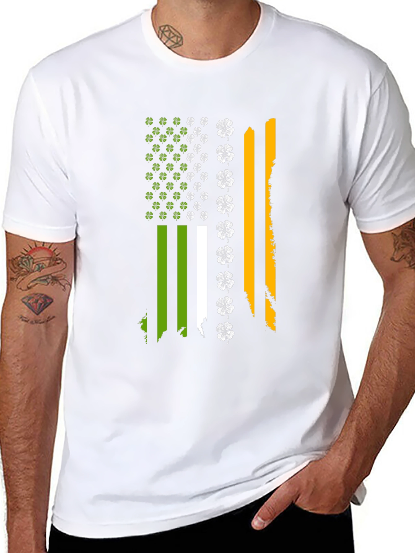 Irish Flag Shamrock Mens T-Shirt