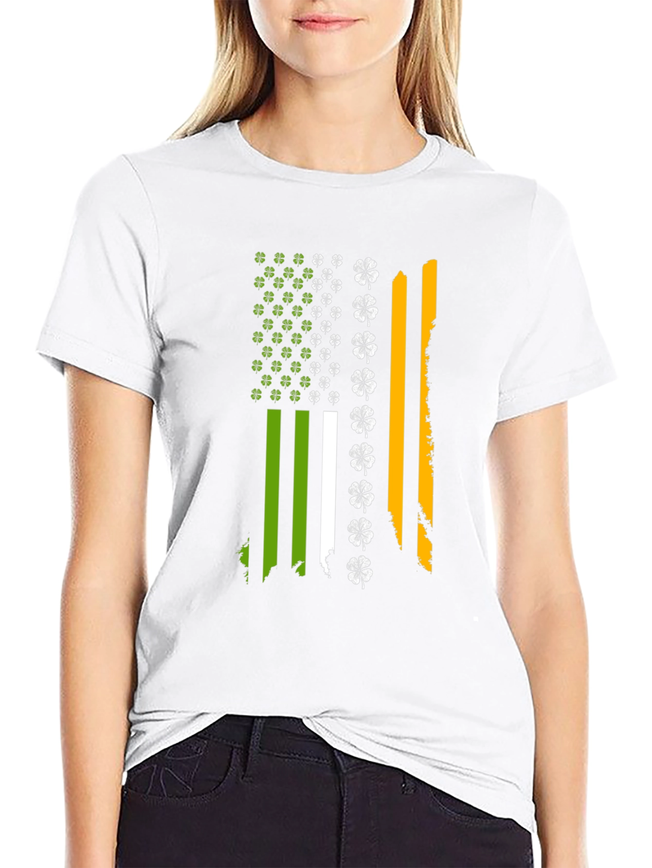 Irish Flag Shamrock Mens T-Shirt