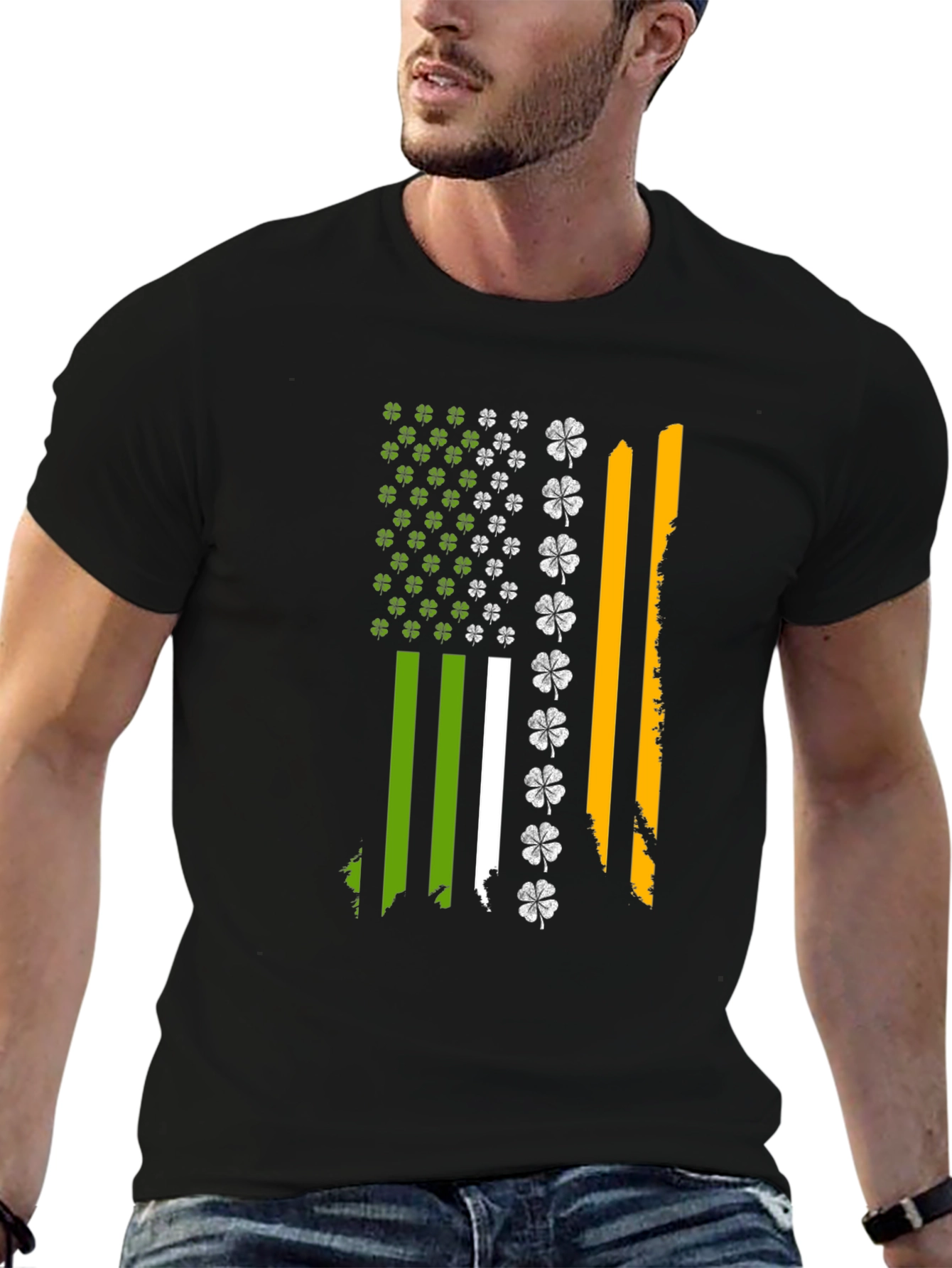 Irish Flag Shamrock Mens T-Shirt