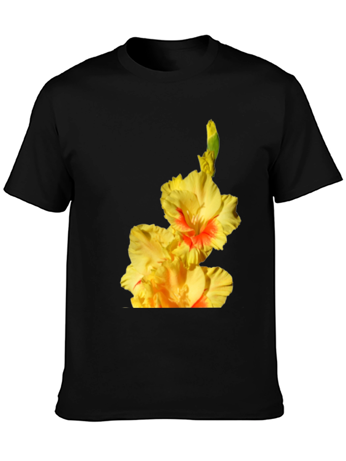 Floral Print T-Shirt: Vibrant Gladiolus Design