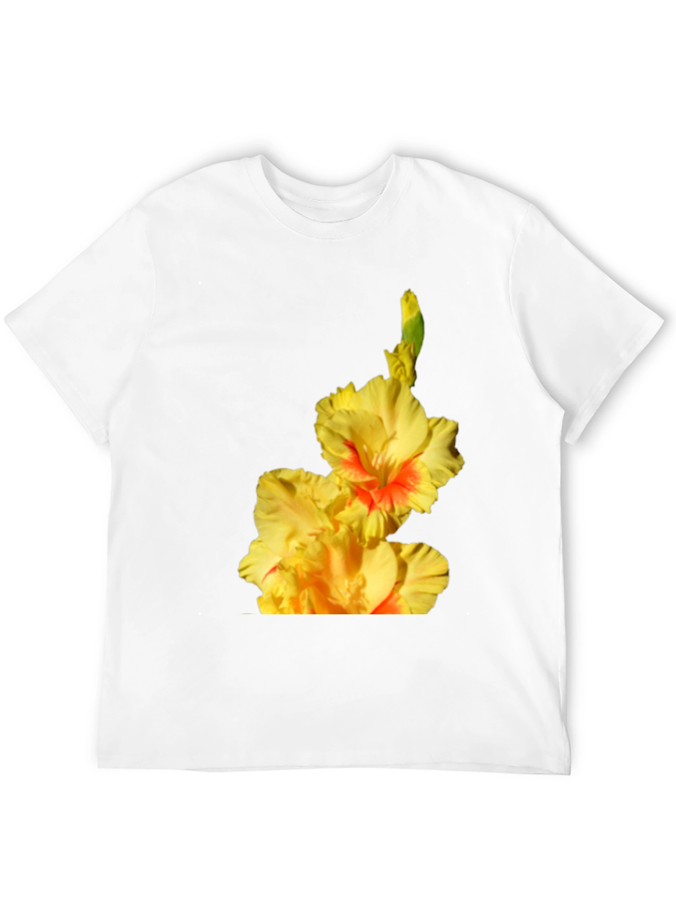 Floral Print T-Shirt: Vibrant Gladiolus Design